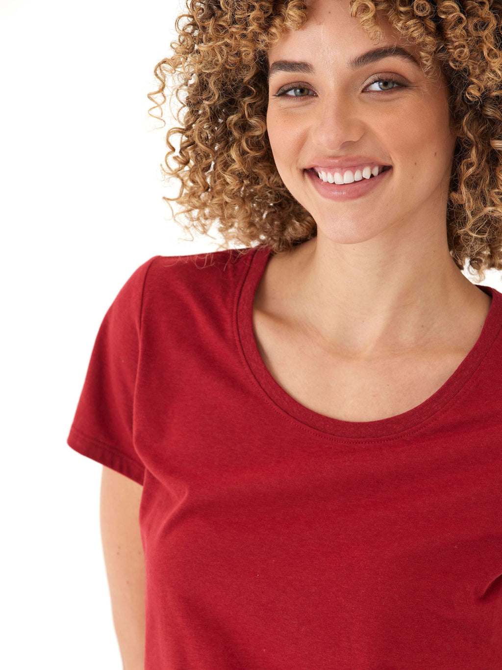 Women's Red Triblend Jersey Crew Neck Tee