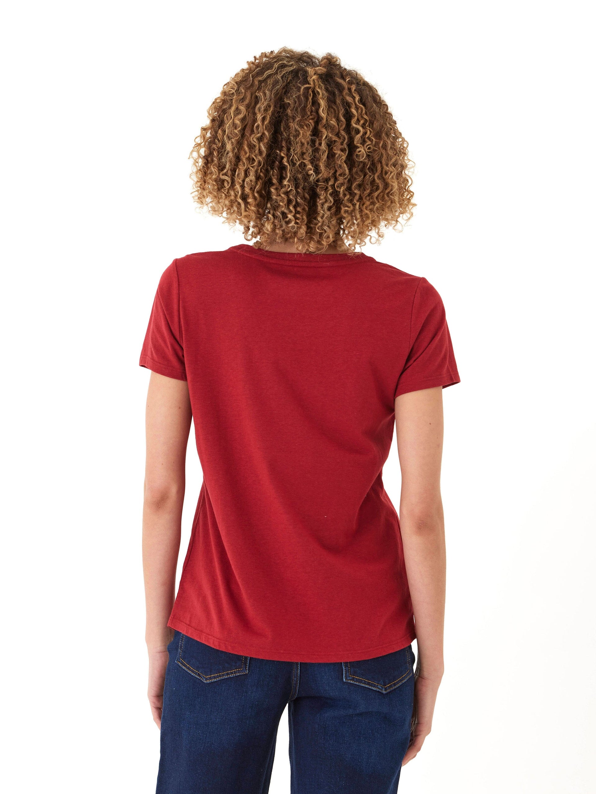 Women's Red Triblend Jersey Crew Neck Tee