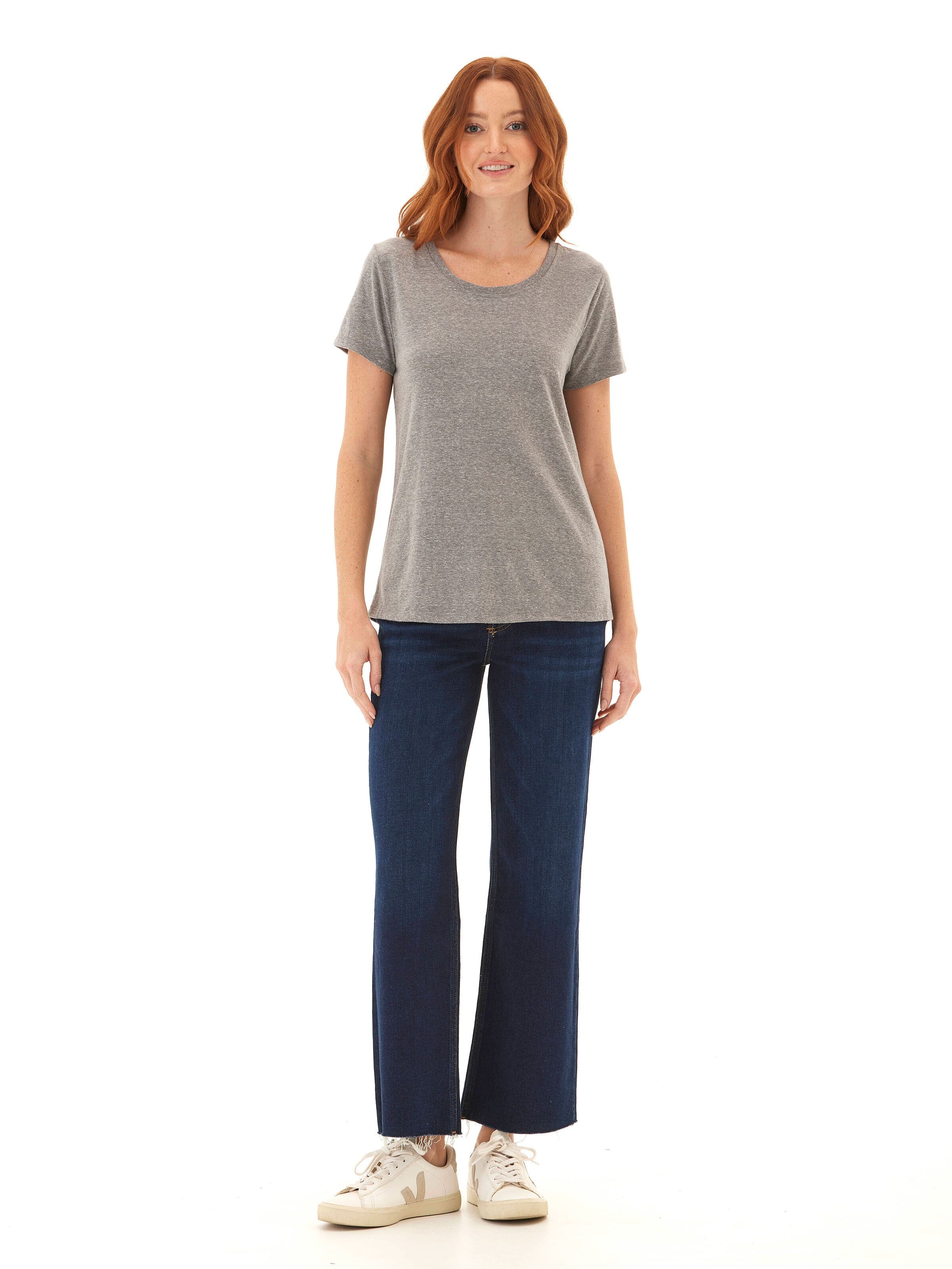 Core Triblend Jersey Crew Neck Tee in Grey