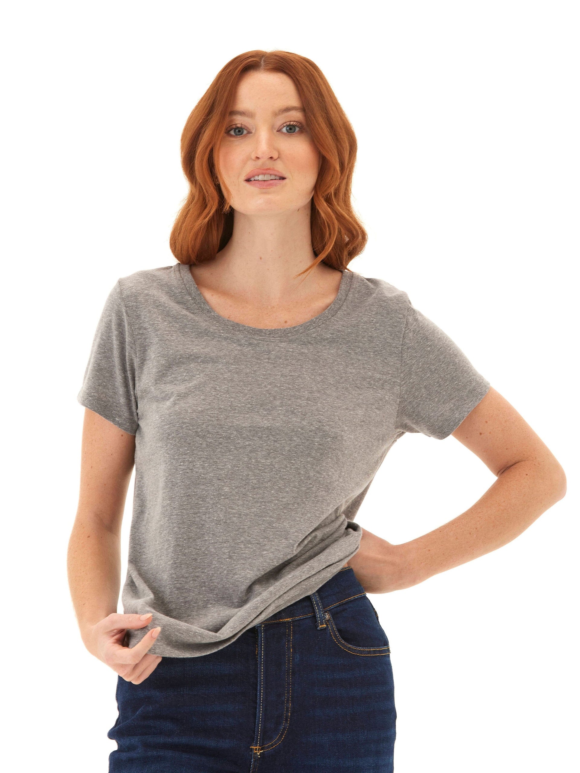 Core Triblend Jersey Crew Neck Tee in Grey