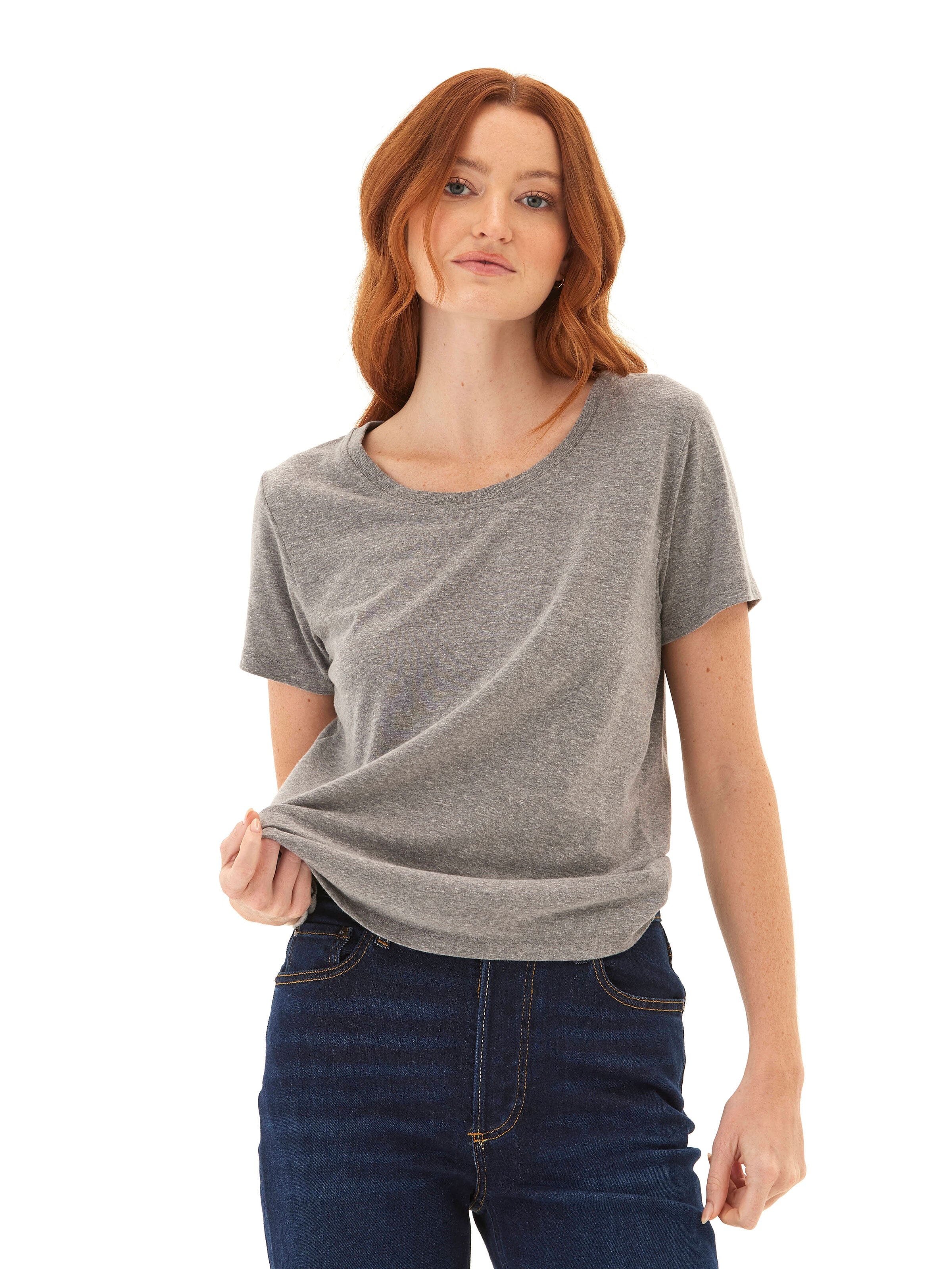 Core Triblend Jersey Crew Neck Tee in Grey