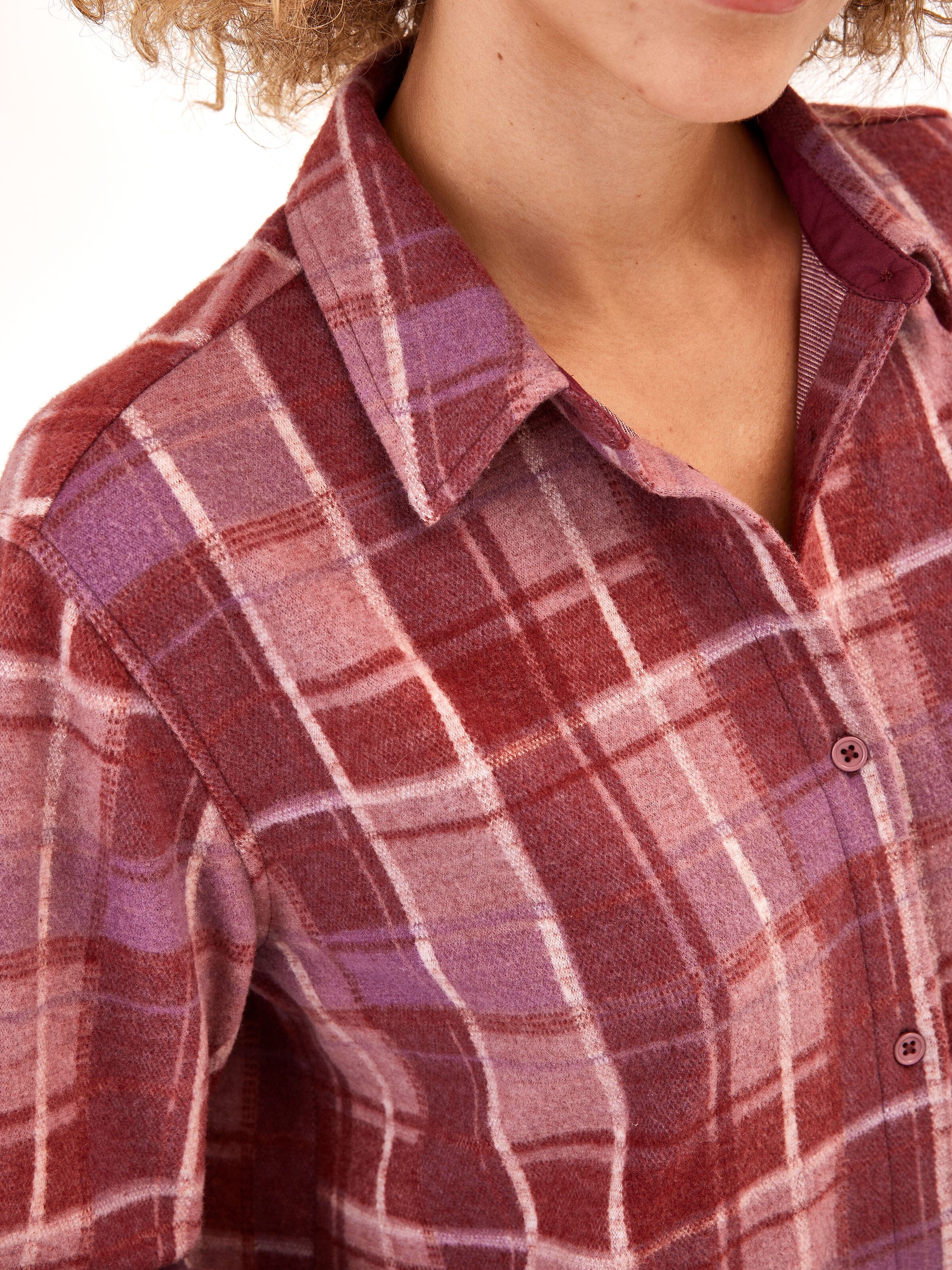 Kandyce Knit Fleece Button Front Shirt