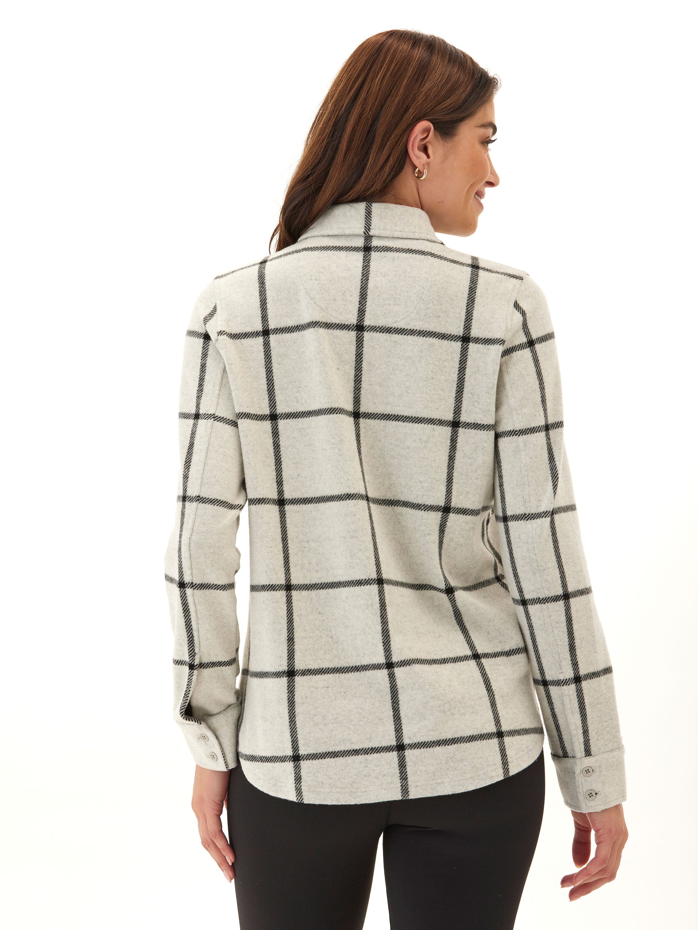 Women's Kandyce Plaid Knit Fleece Button-Up Shirt