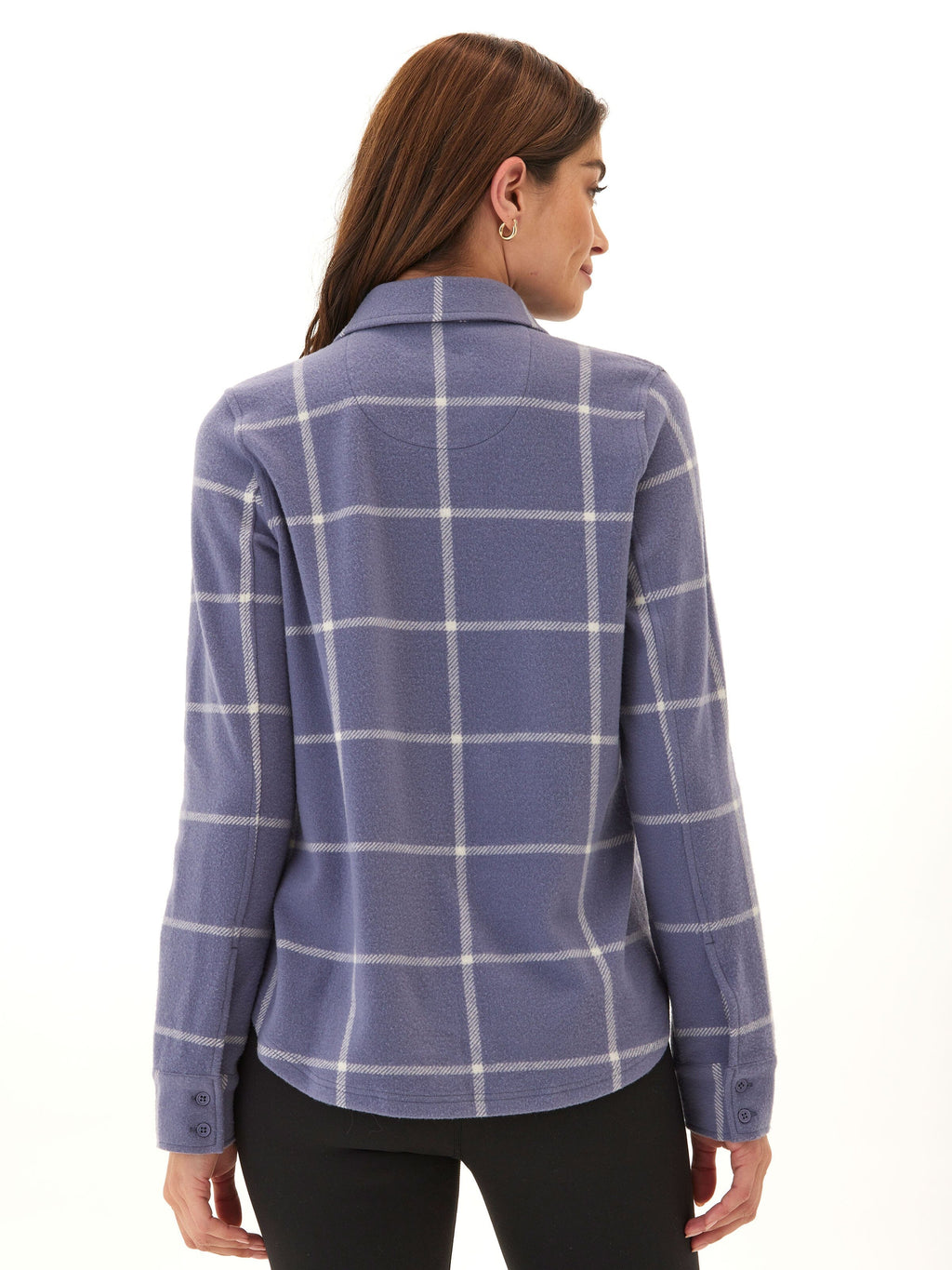 Kandyce Prairie Plaid Knit Fleece Button-Up Shirt