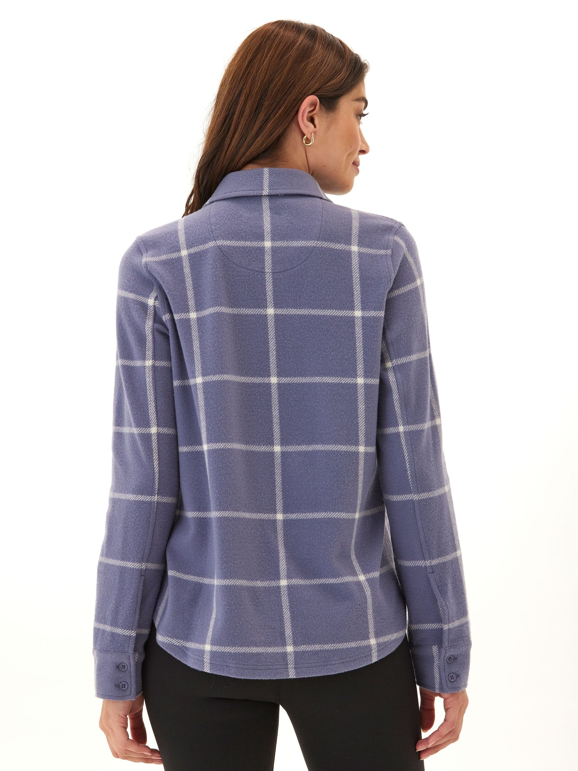 Kandyce Prairie Plaid Knit Fleece Button-Up Shirt