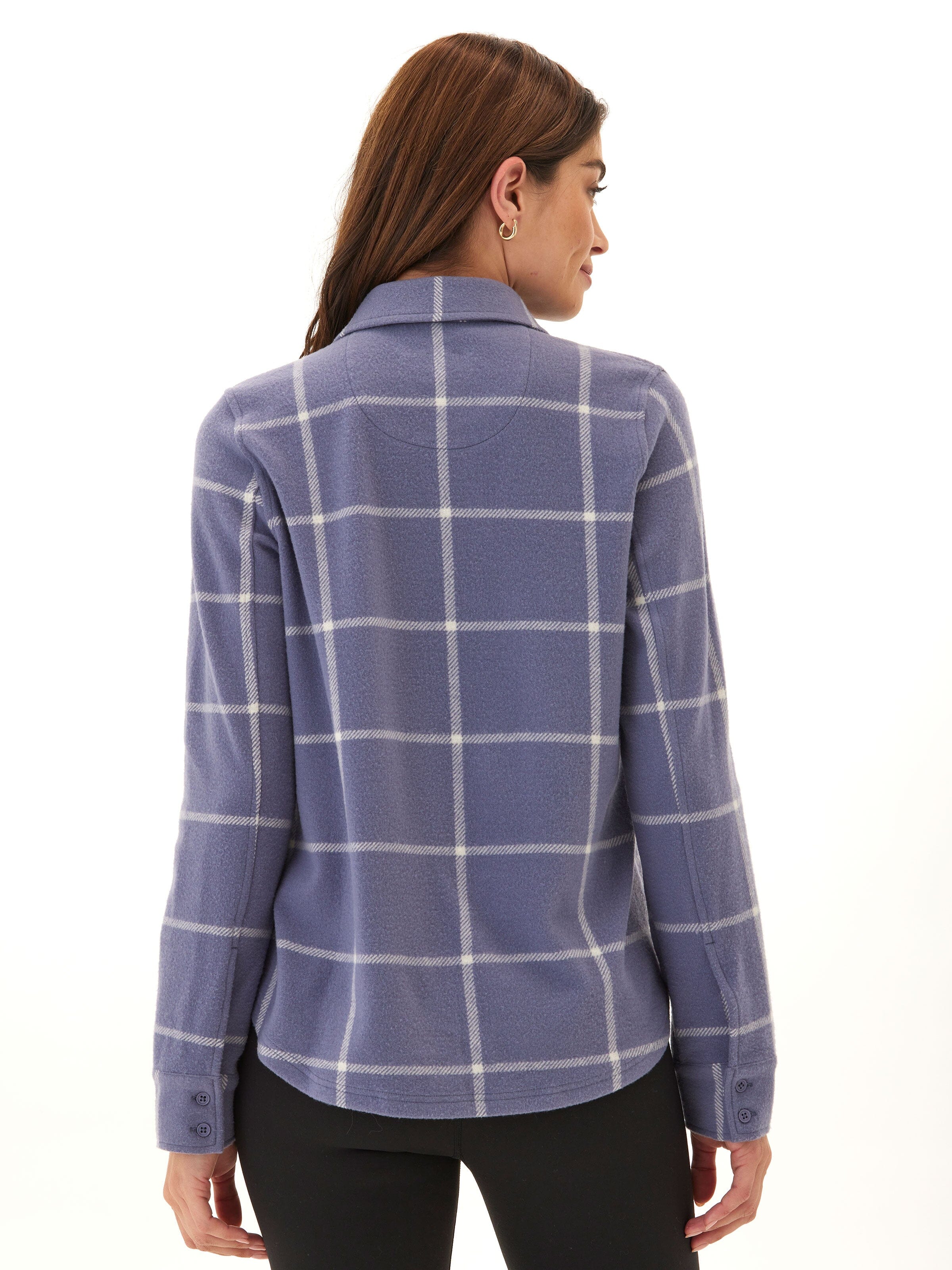 Kandyce Prairie Plaid Knit Fleece Button-Up Shirt