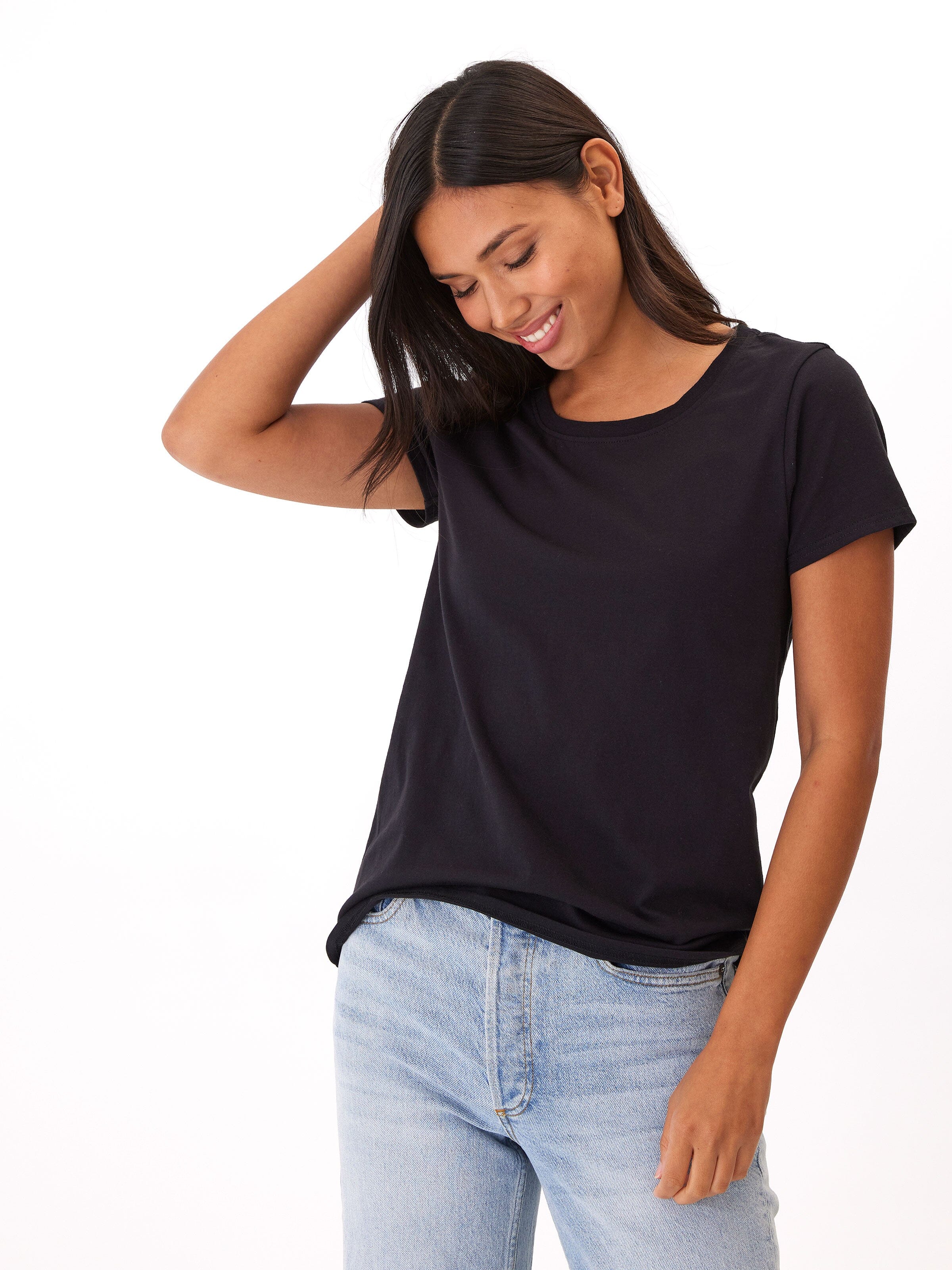 Odette Organic Cotton Crew Tee – Women’s Essential Black Staple