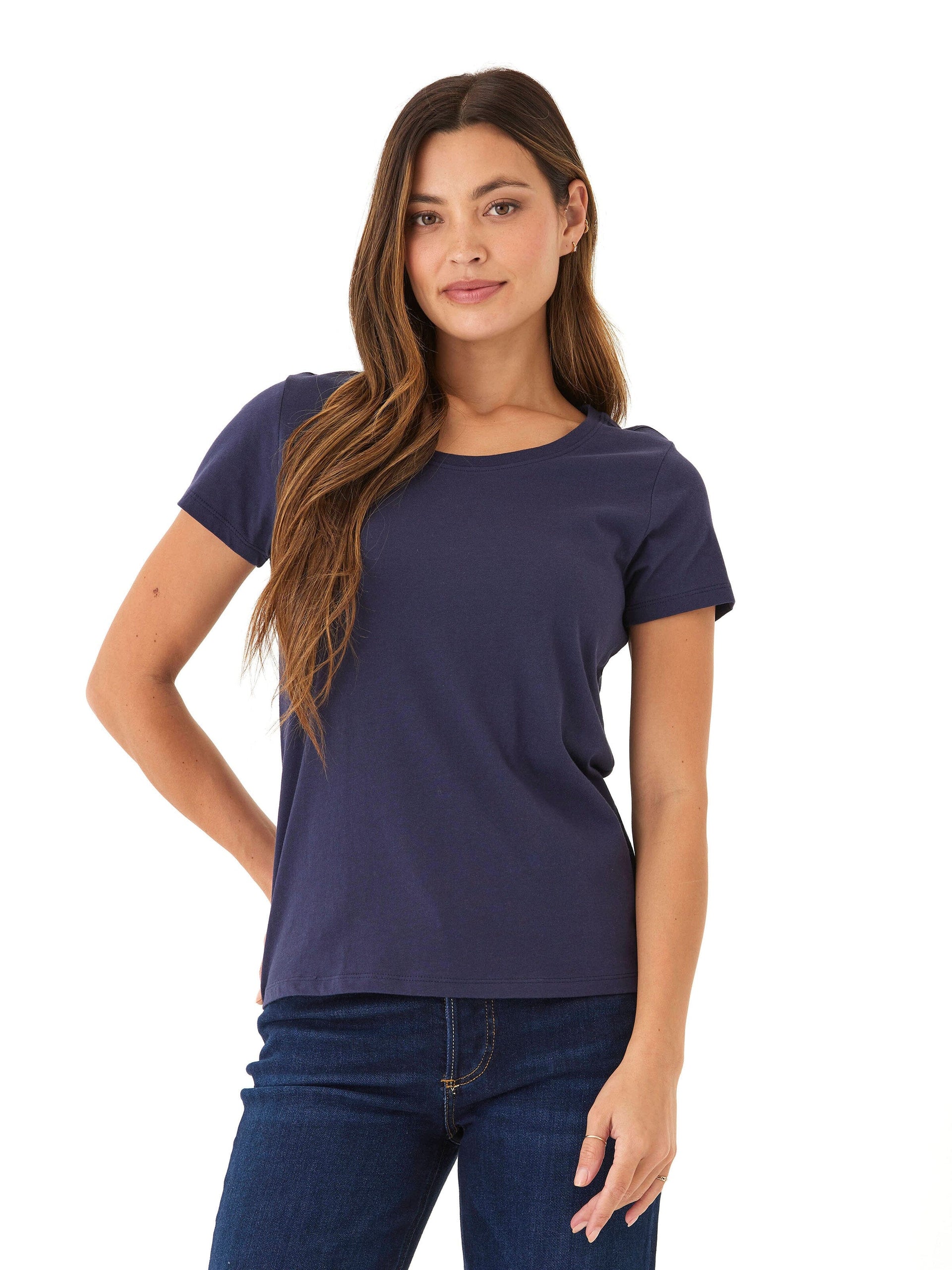 Odette Organic Cotton Crew Neck Tee - Versatile Everyday Basic