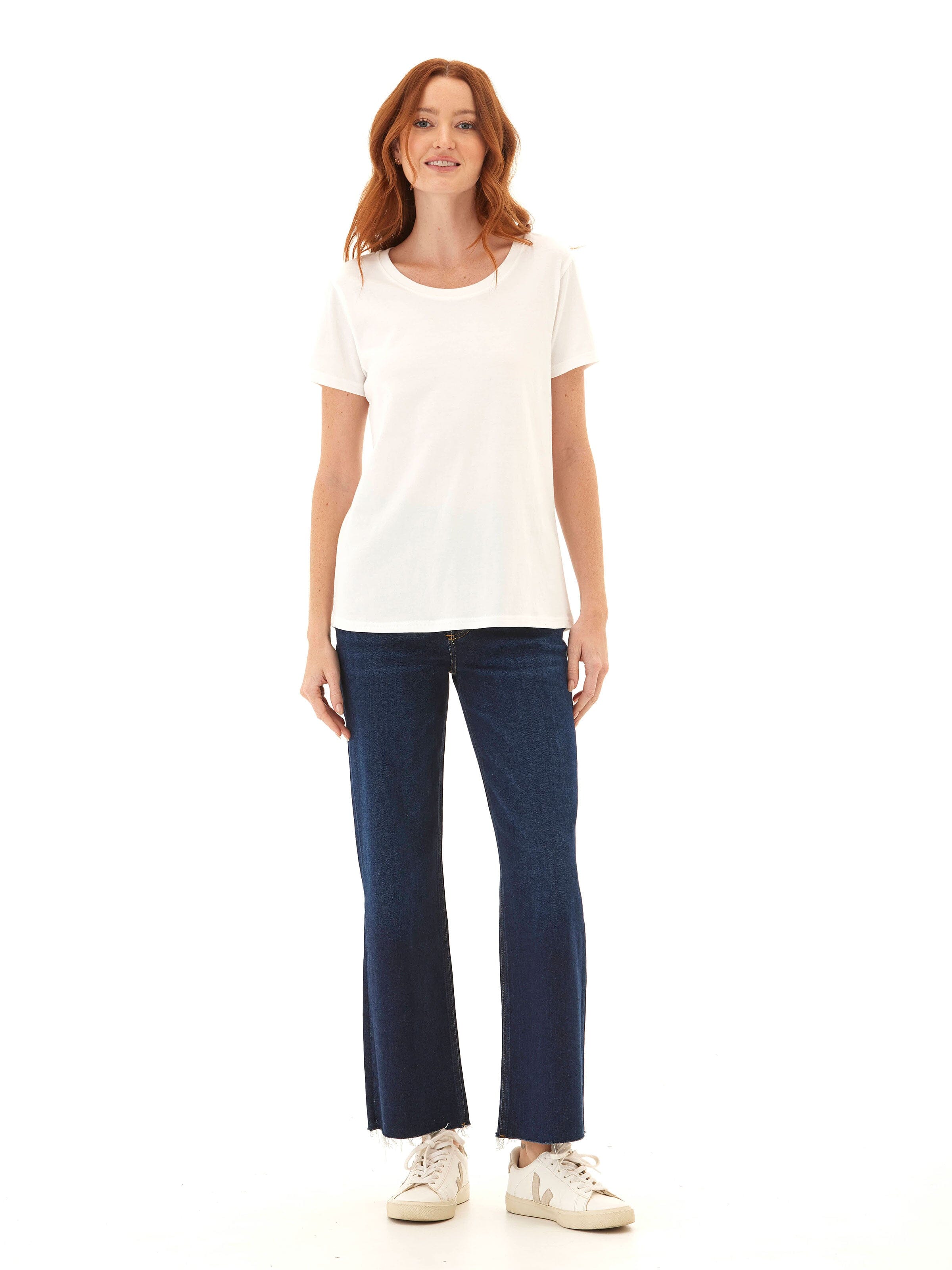 Odette Women's Organic Cotton Crew Tee in White
