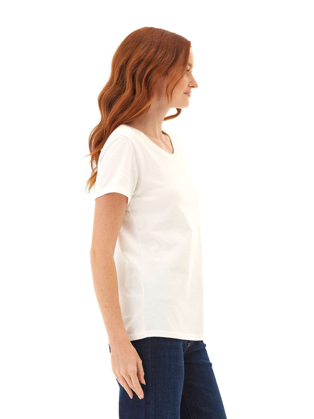 Odette Women's Organic Cotton Crew Tee in White