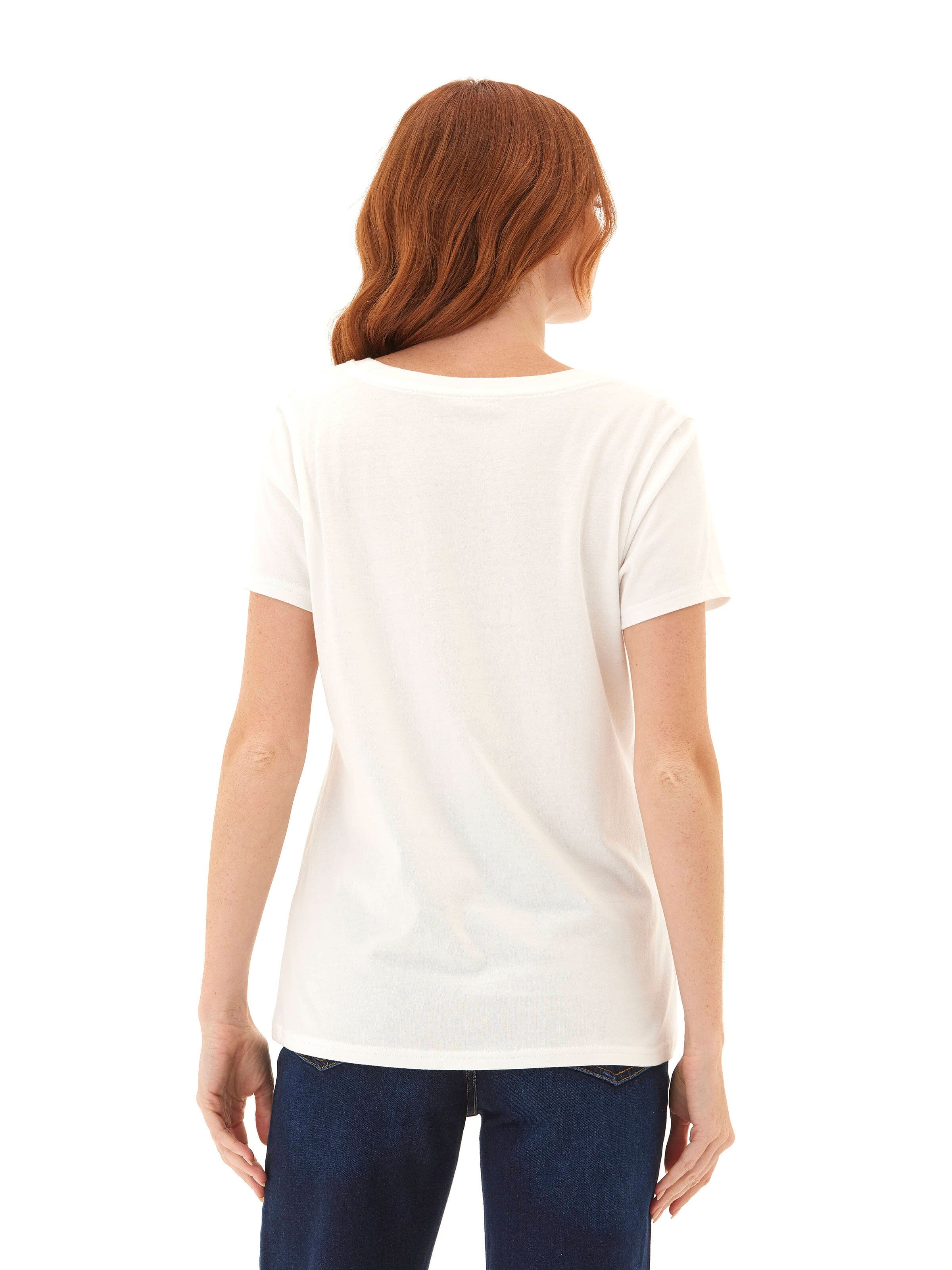 Odette Women's Organic Cotton Crew Tee in White