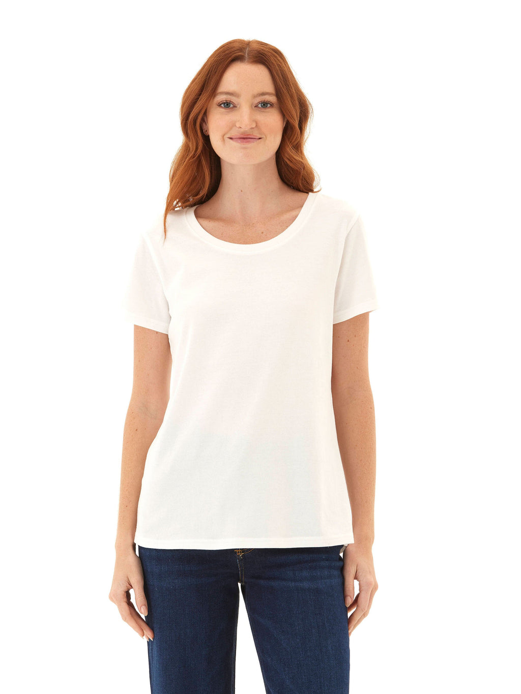 Odette Women's Organic Cotton Crew Tee in White