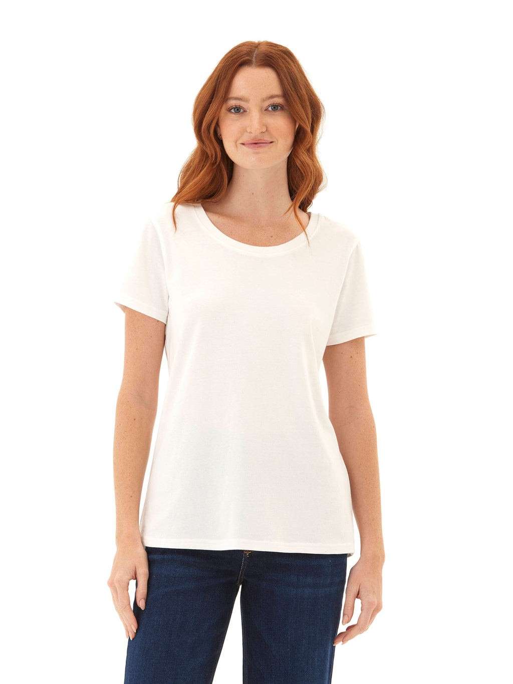 Odette Women's Organic Cotton Crew Tee in White
