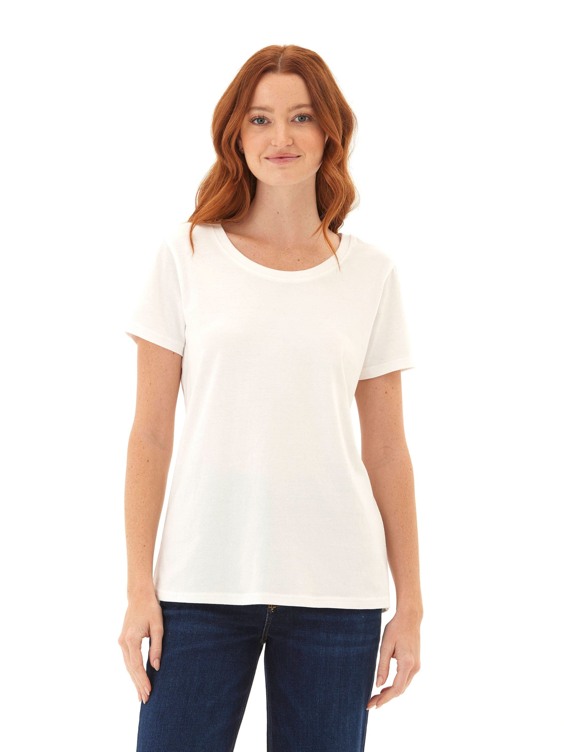 Odette Women's Organic Cotton Crew Tee in White