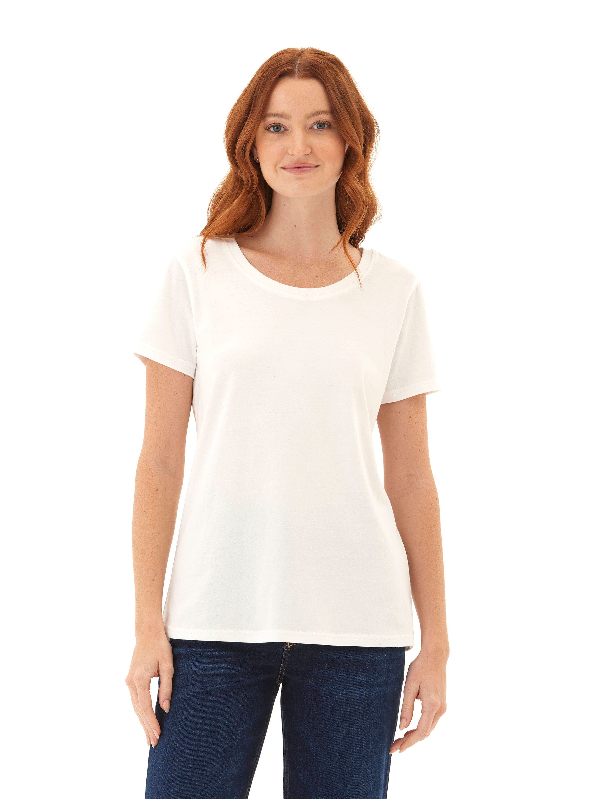Odette Women's Organic Cotton Crew Tee in White