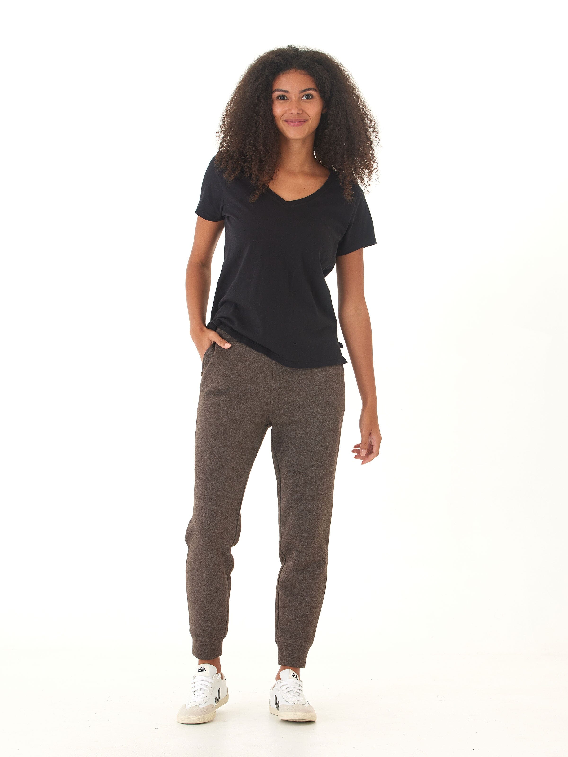 Women’s Triblend Fleece Joggers in Brown and Charcoal