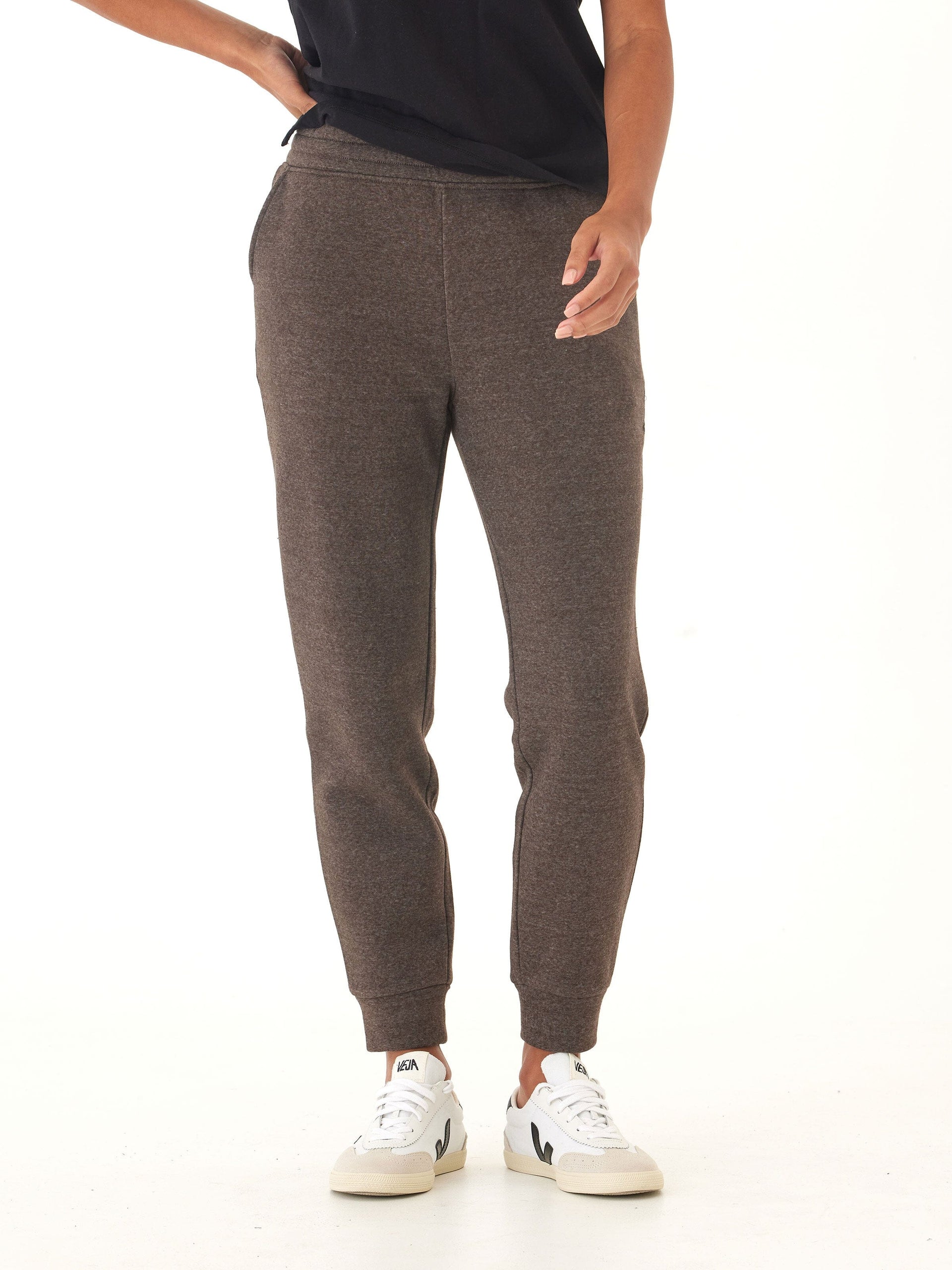 Women’s Triblend Fleece Joggers in Brown and Charcoal