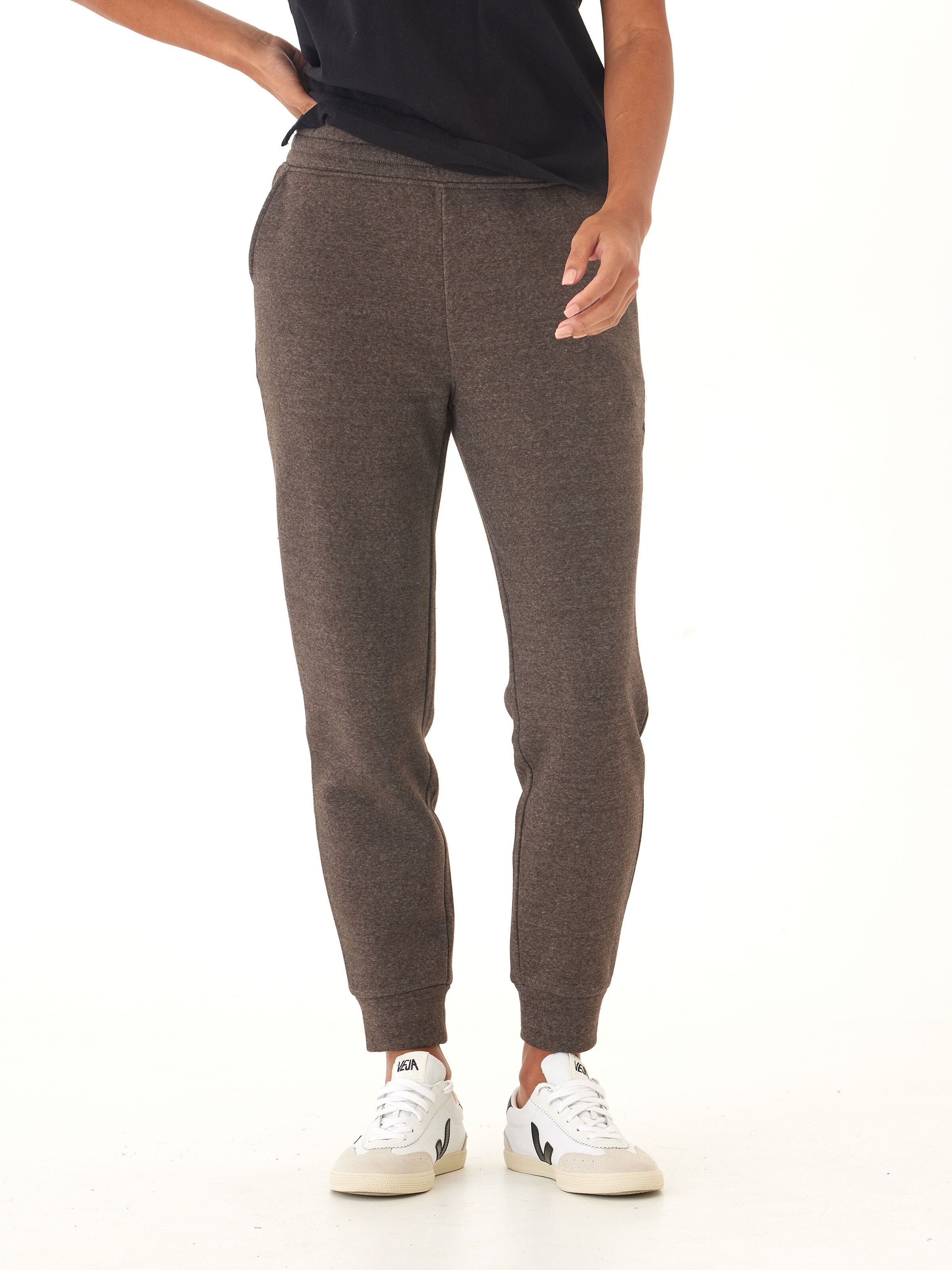 Women’s Triblend Fleece Joggers in Brown and Charcoal