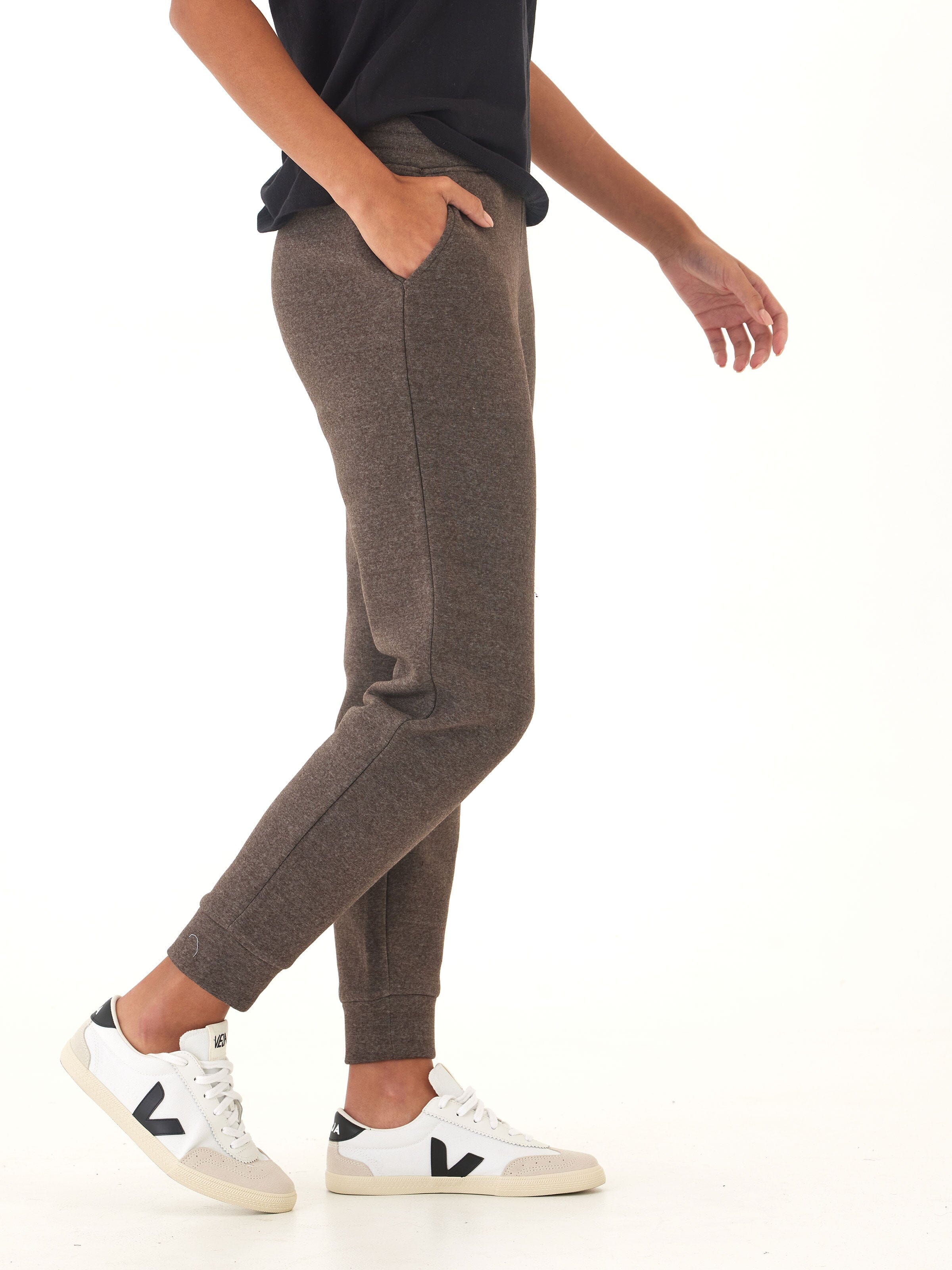 Women’s Triblend Fleece Joggers in Brown and Charcoal