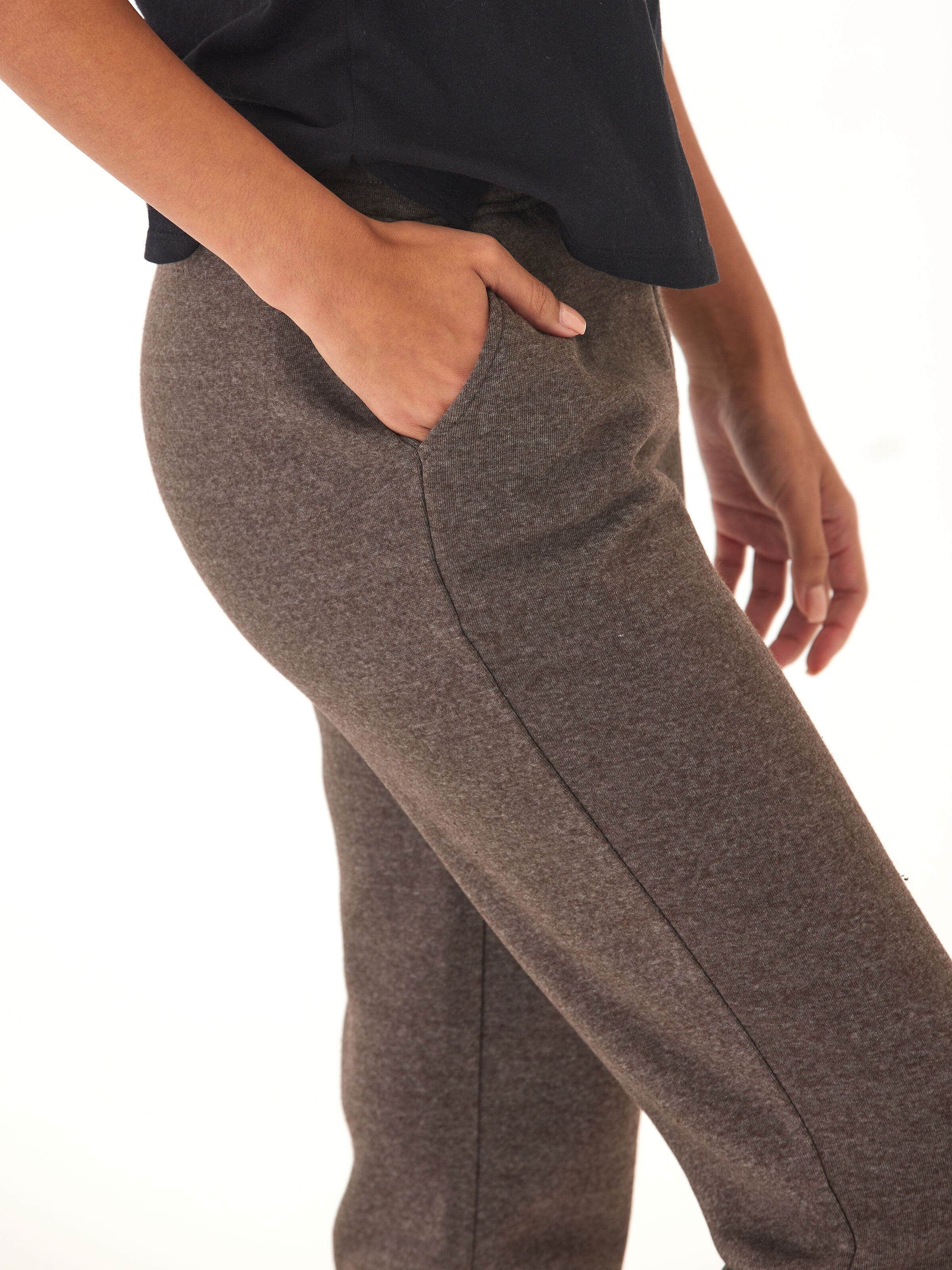 Women’s Triblend Fleece Joggers in Brown and Charcoal