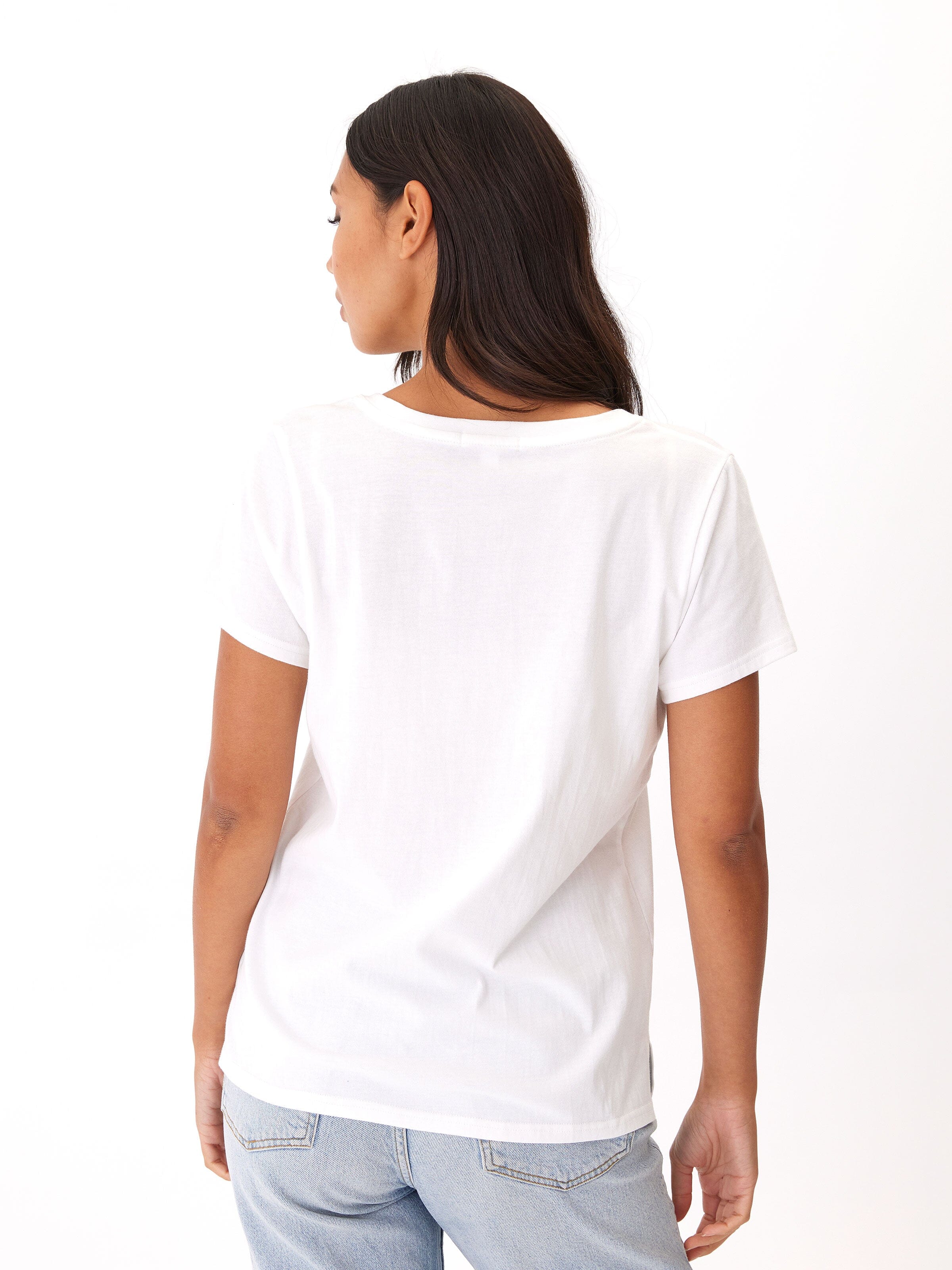 Pattie Organic Cotton V-Neck Tee in White