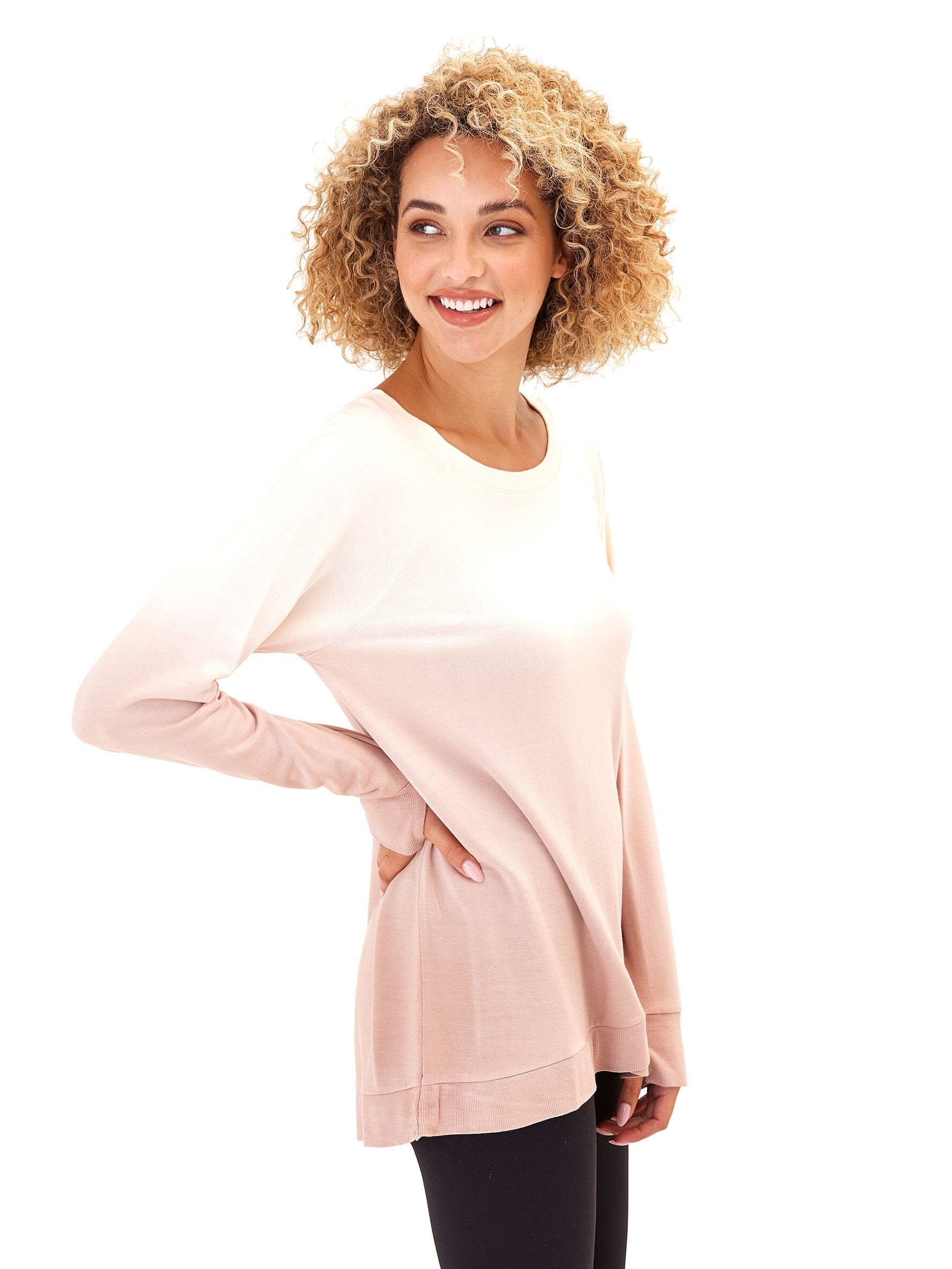 Leanna Feather Fleece Tunic – Women’s Soft Tulip-Hem Sweatshirt