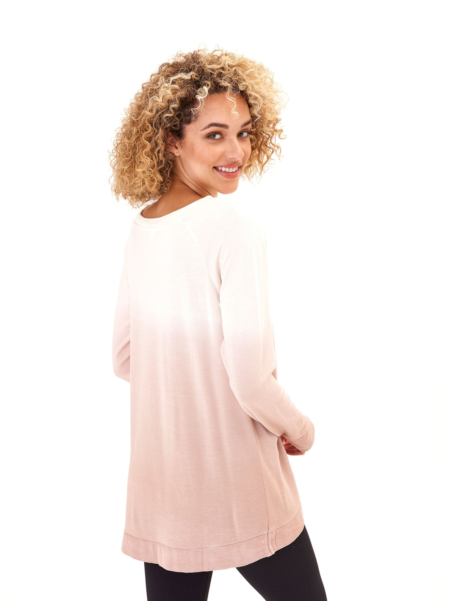 Leanna Feather Fleece Tunic – Women’s Soft Tulip-Hem Sweatshirt