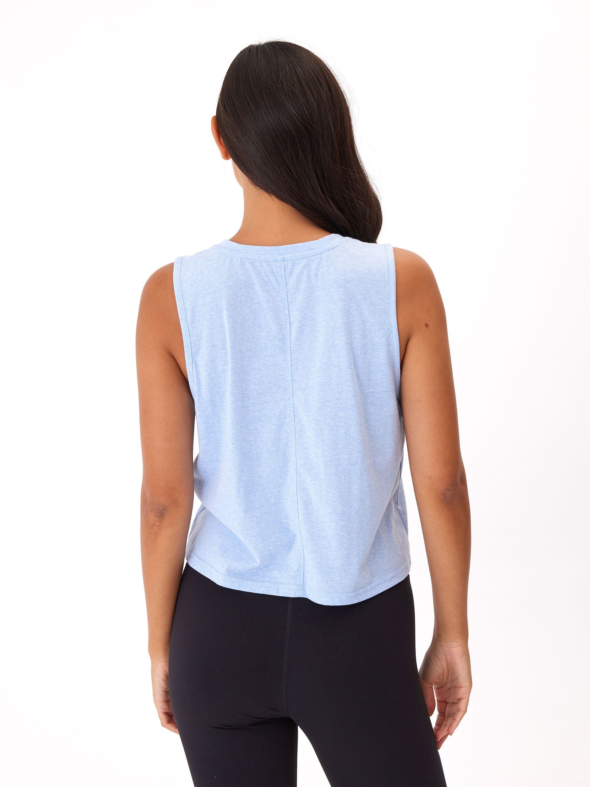 Hera Triblend Jersey V-Neck Tank Top in Light Blue