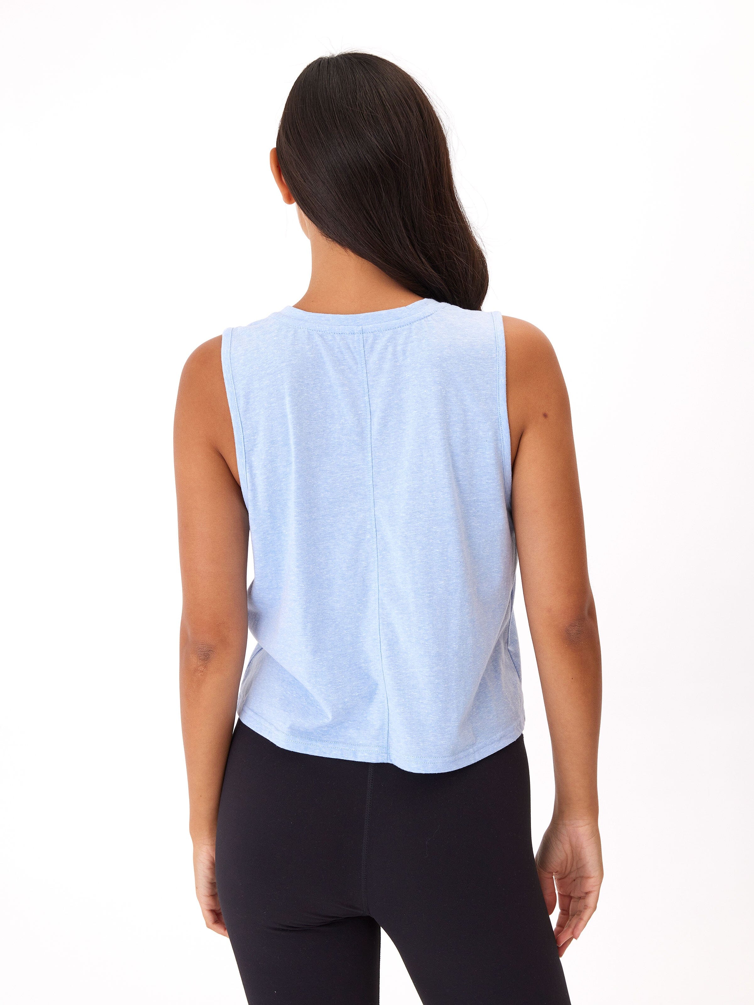 Hera Triblend Jersey V-Neck Tank Top in Light Blue