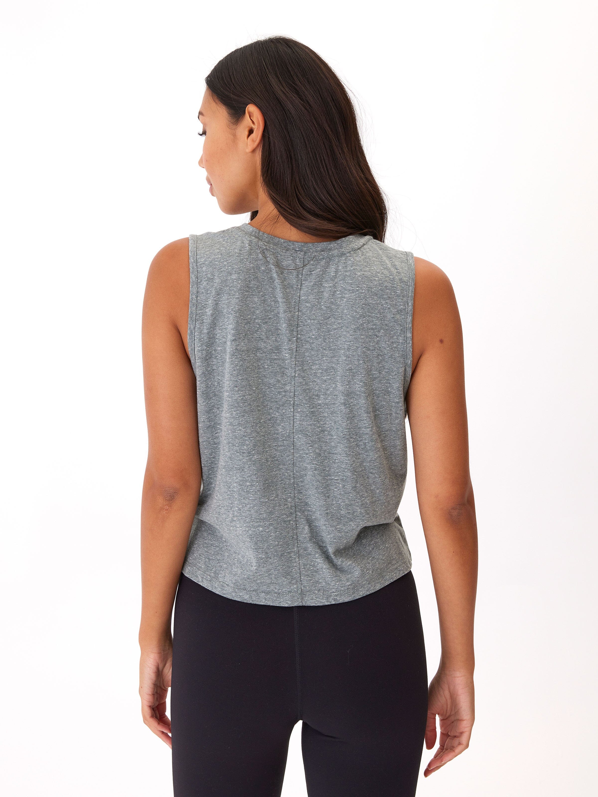 Hera Triblend Jersey V-Neck Tank Top in Grey
