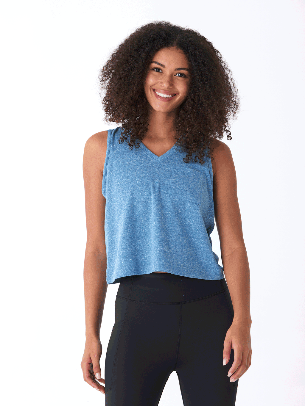 Triblend Jersey V-Neck Tank Top - Relaxed Fit Everyday Essential