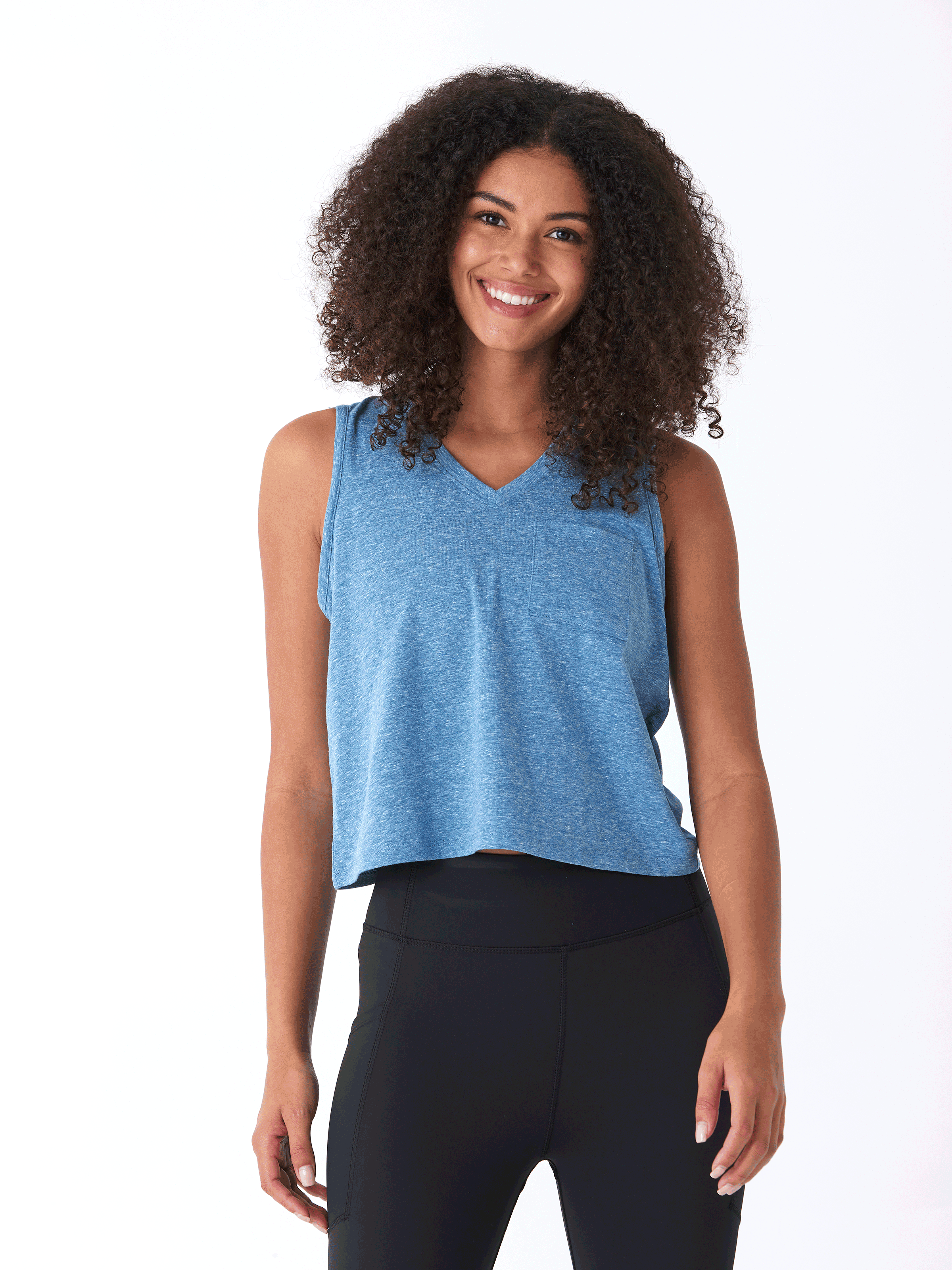 Triblend Jersey V-Neck Tank Top - Relaxed Fit Everyday Essential