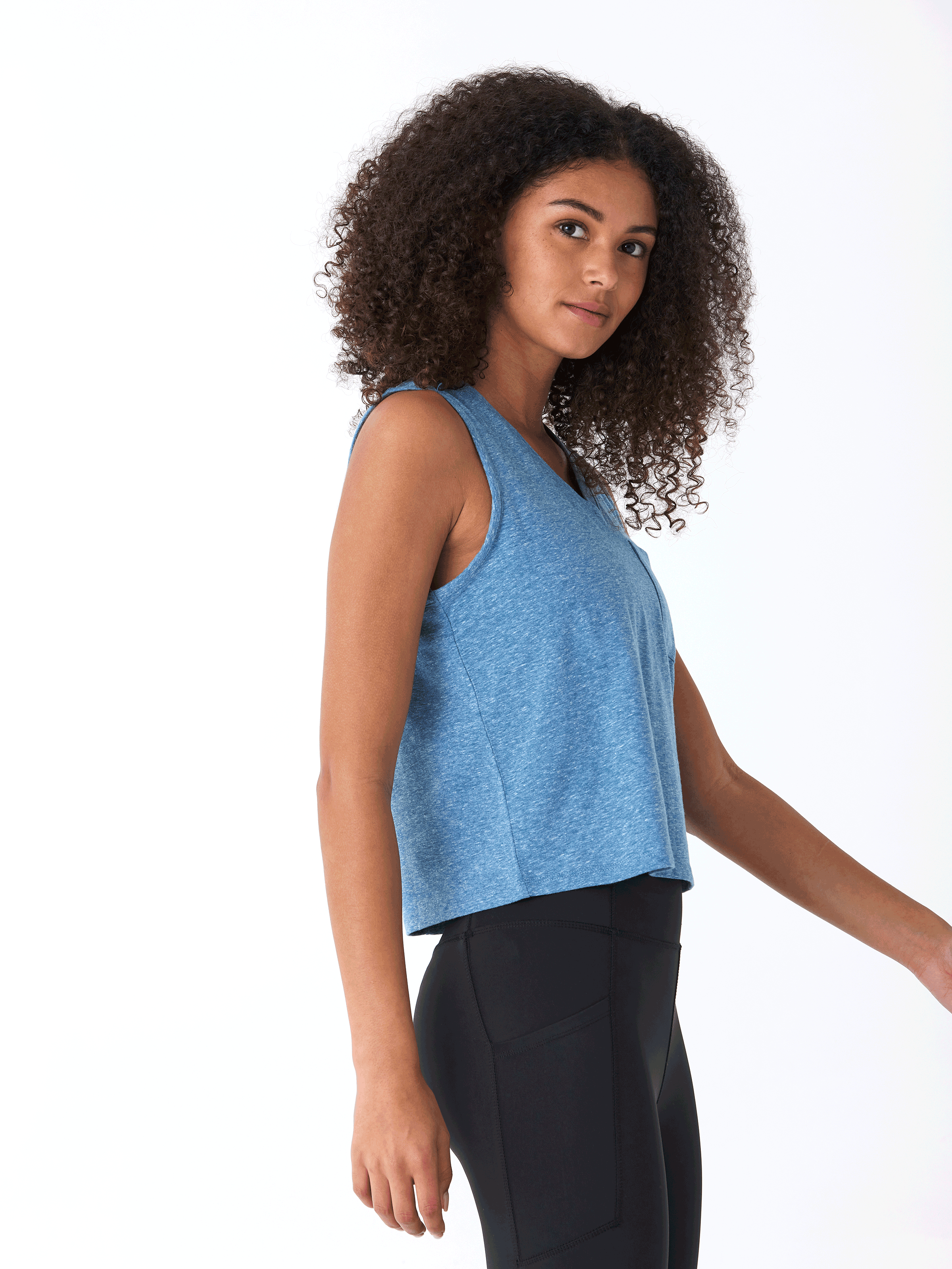 Triblend Jersey V-Neck Tank Top - Relaxed Fit Everyday Essential
