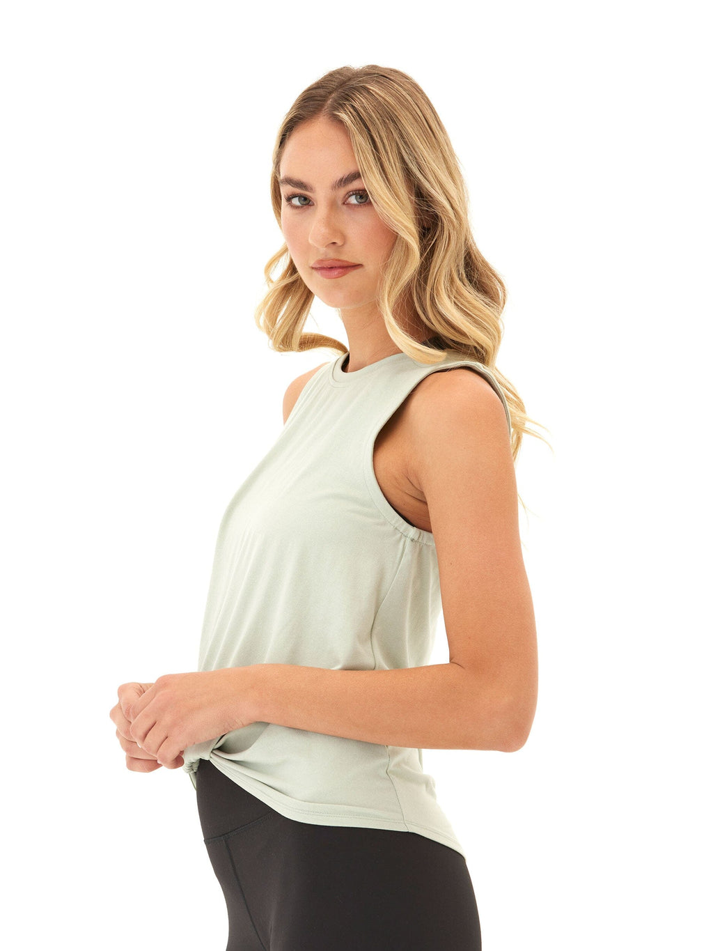 Rosita Luxe Jersey Muscle Tank with Twist Front Detail