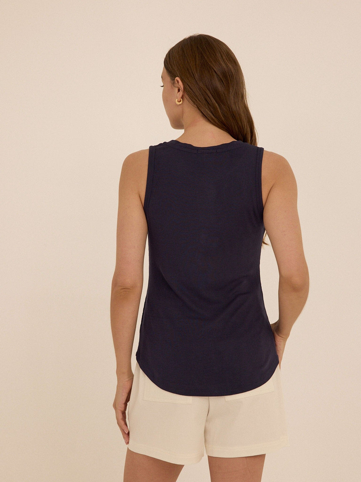 Akia Feather Rib Henley Tank