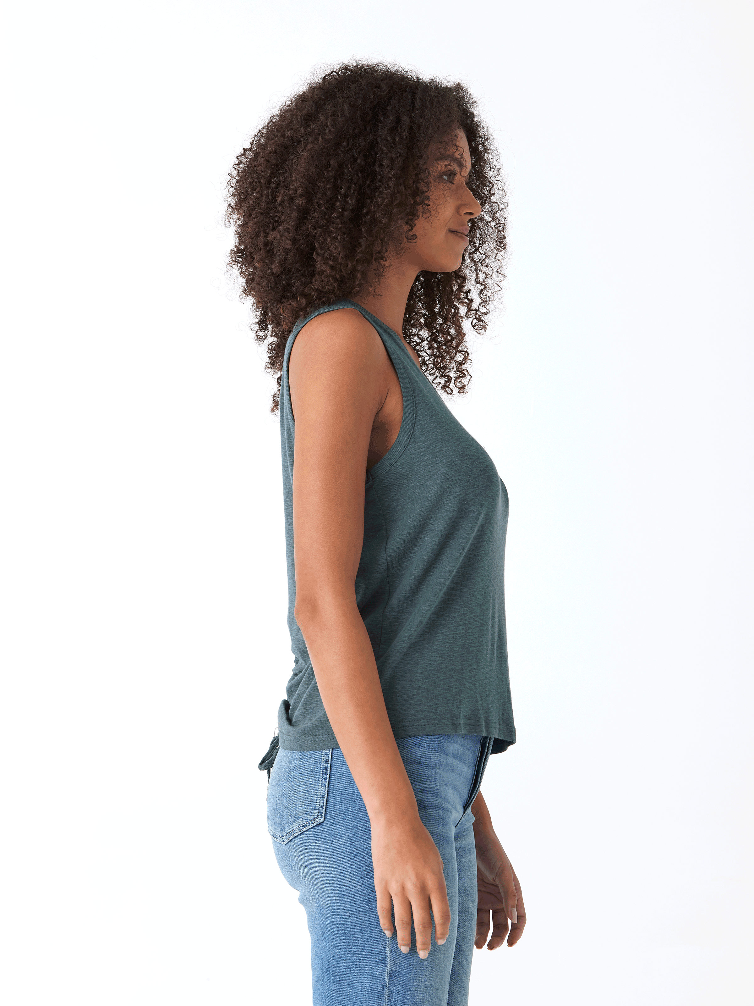 Kinsley V-Neck Textured Slub Jersey Top for Women