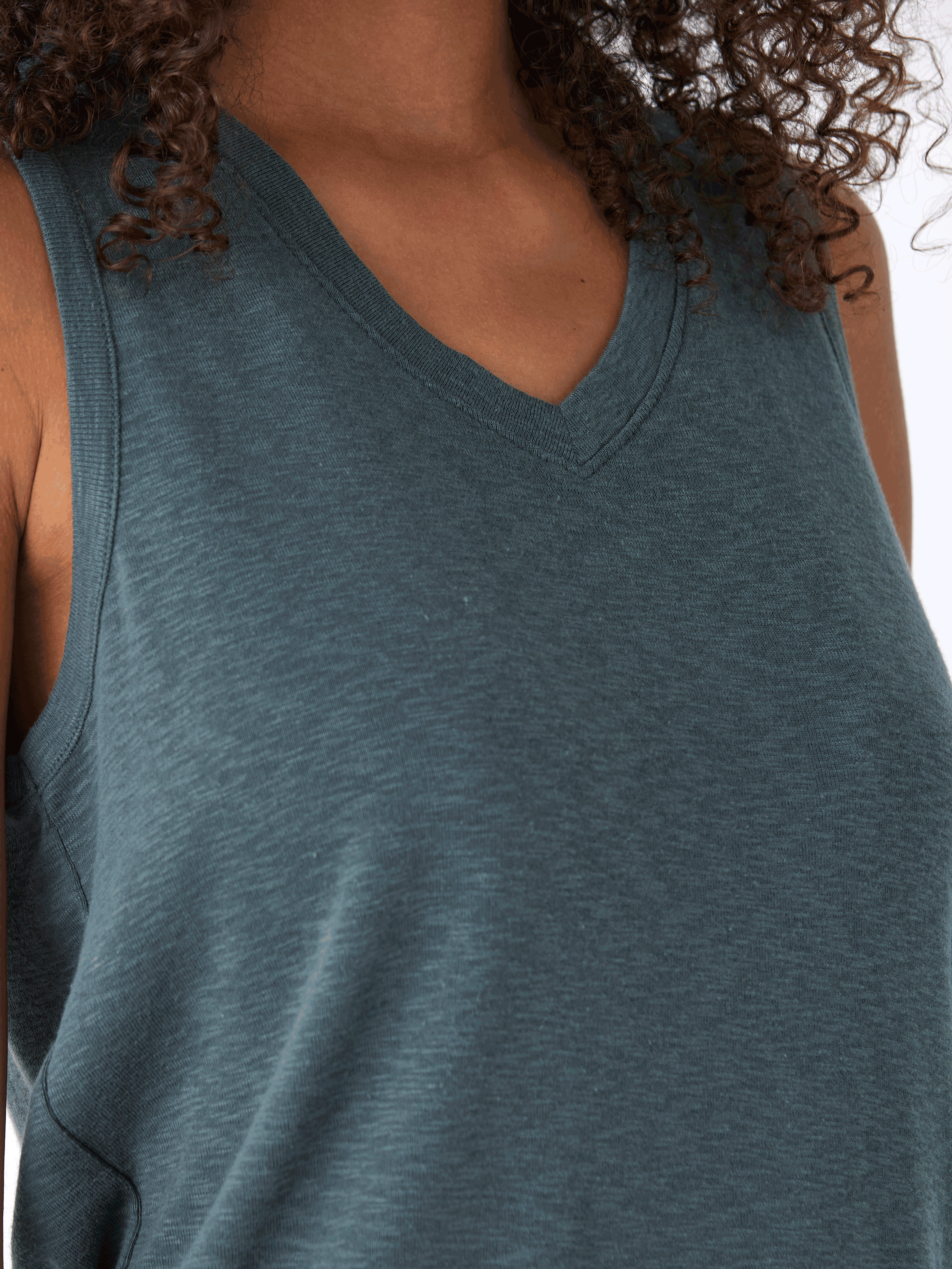 Kinsley V-Neck Textured Slub Jersey Top for Women