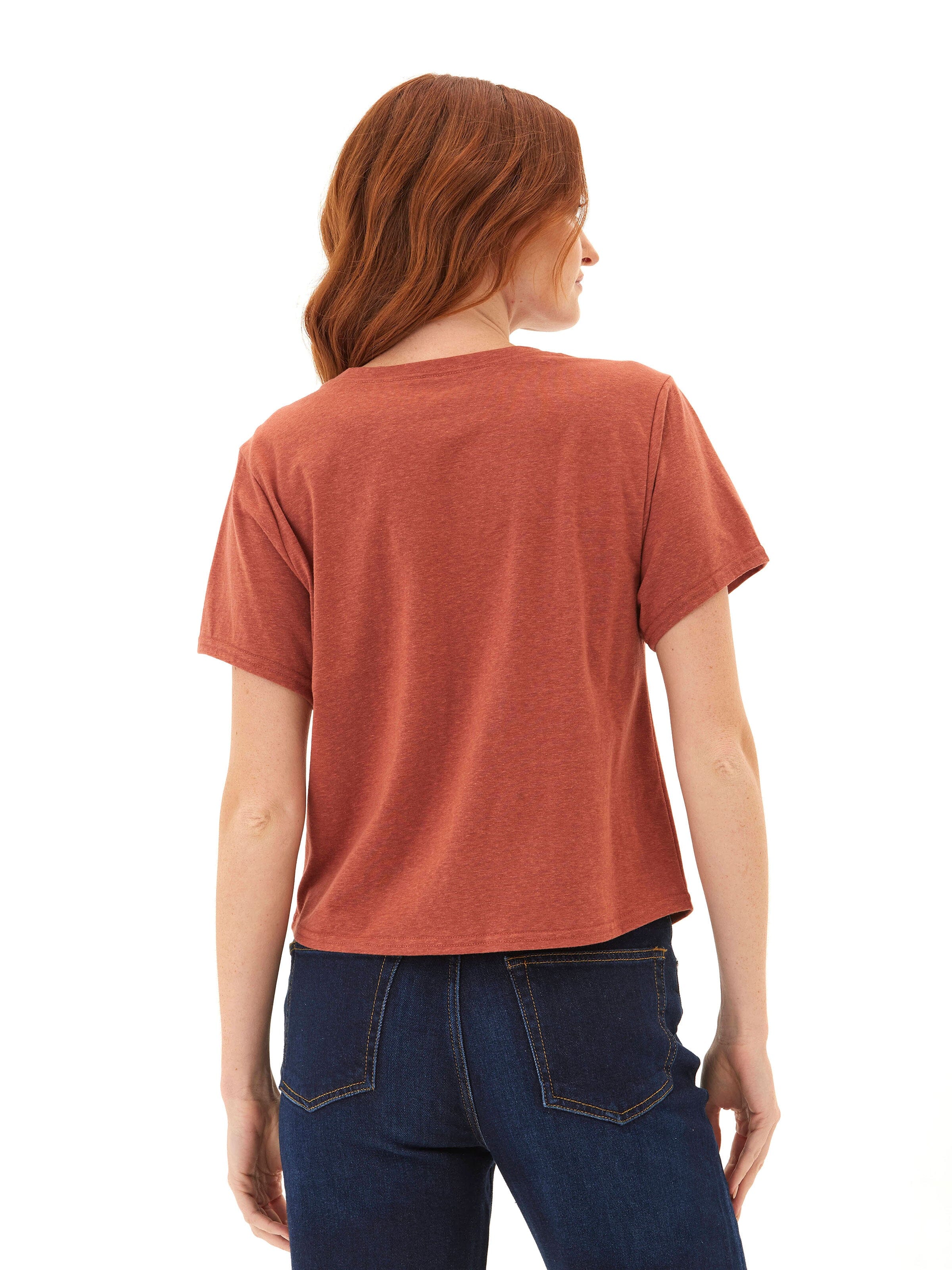 Core Triblend Jersey Pocket Tee in Rust and Terracotta