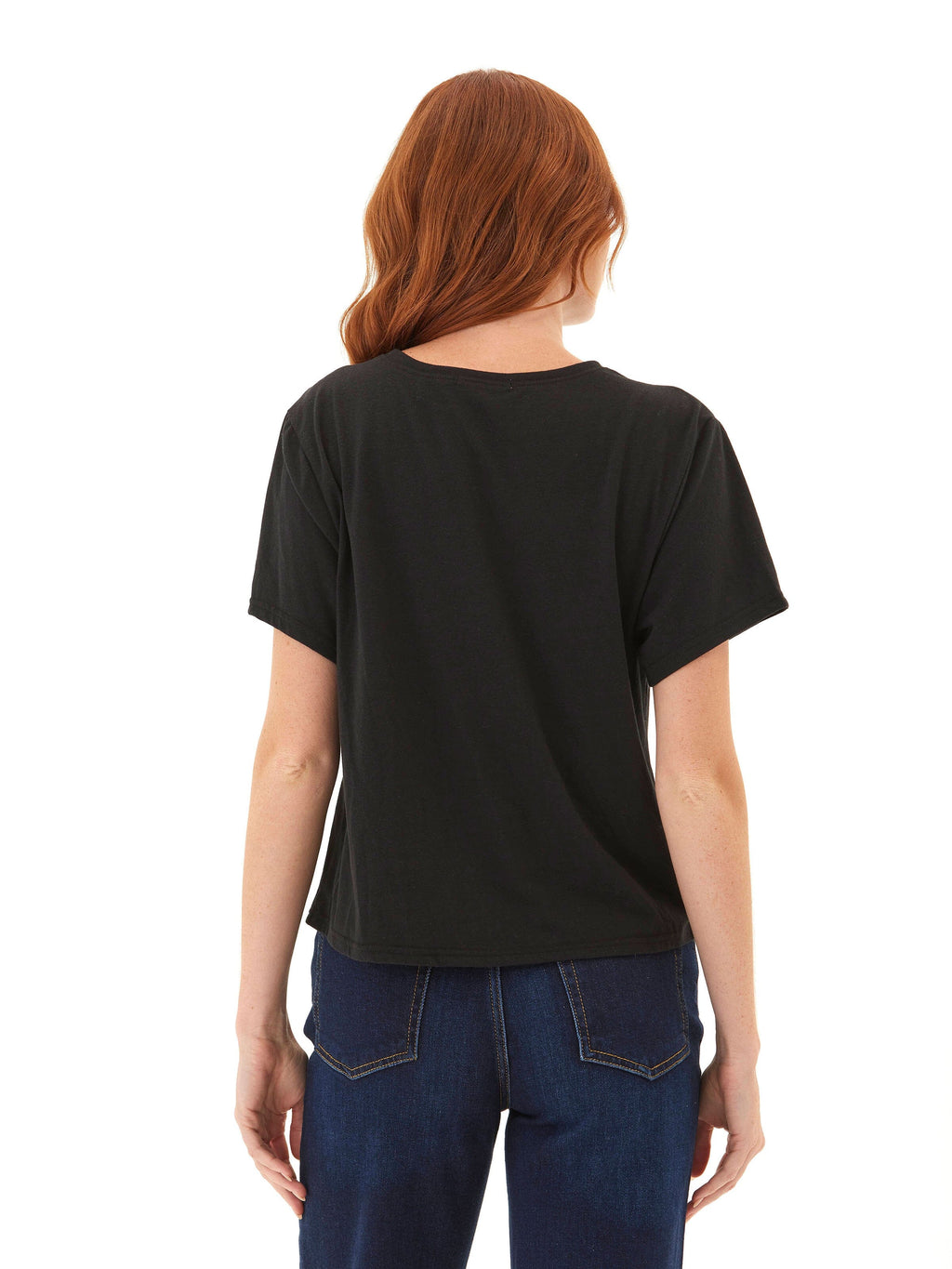 Core Triblend Jersey Pocket Tee – Women’s Relaxed Black Crew Neck