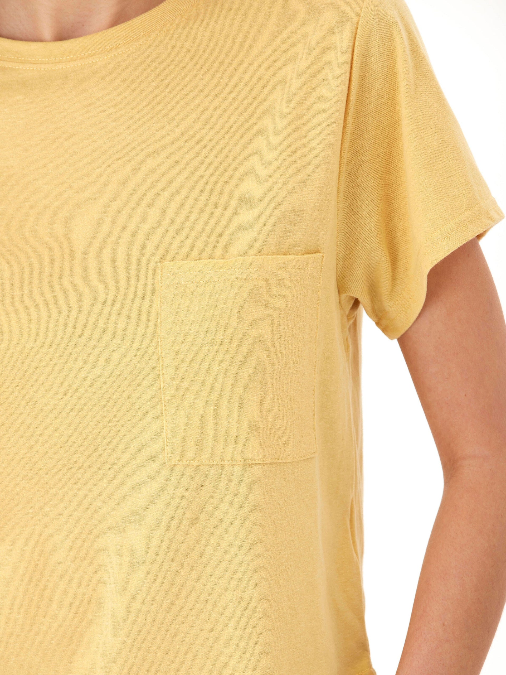 Women's Core Triblend Jersey Pocket Tee in Yellow