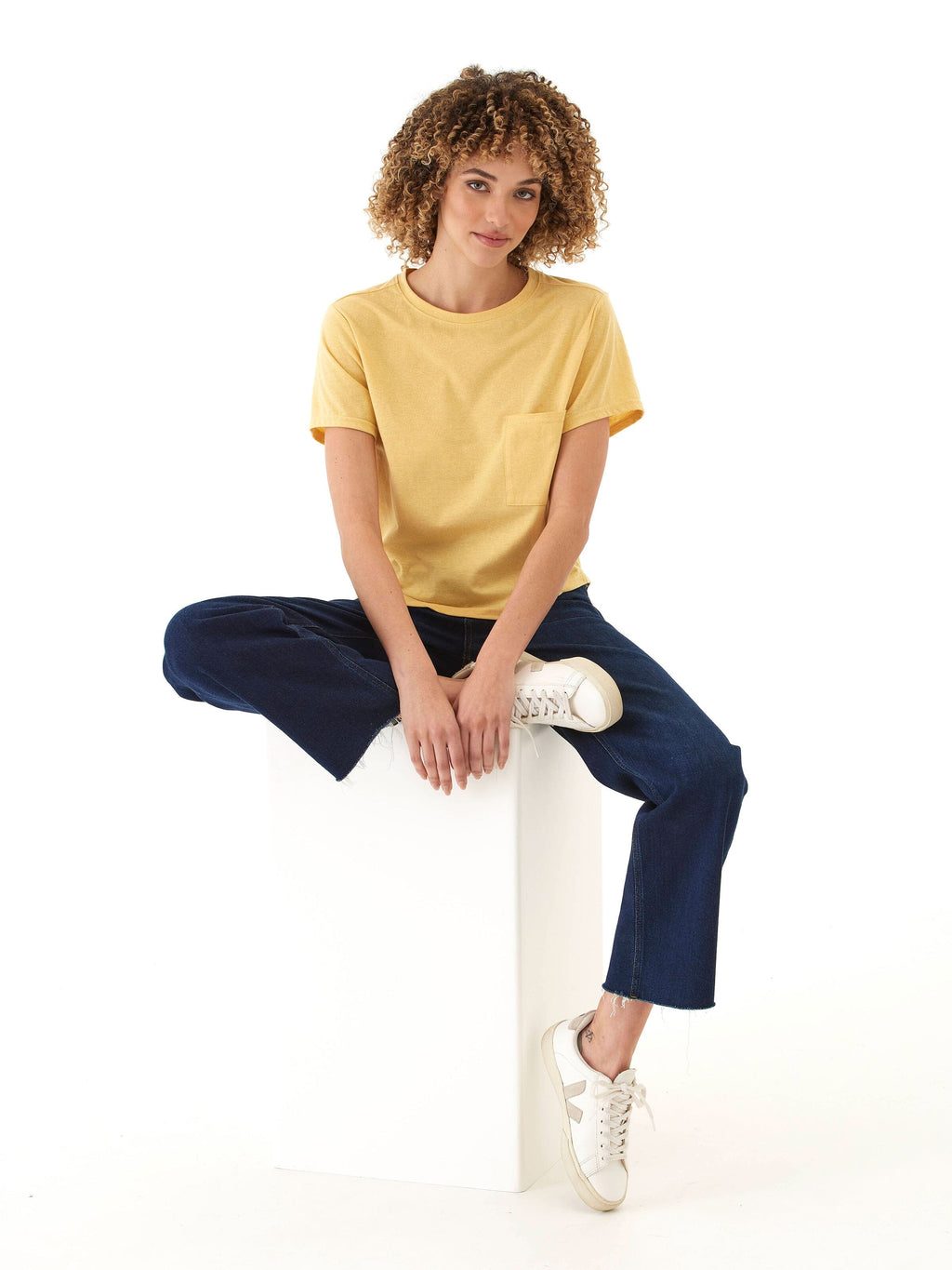 Women's Core Triblend Jersey Pocket Tee in Yellow