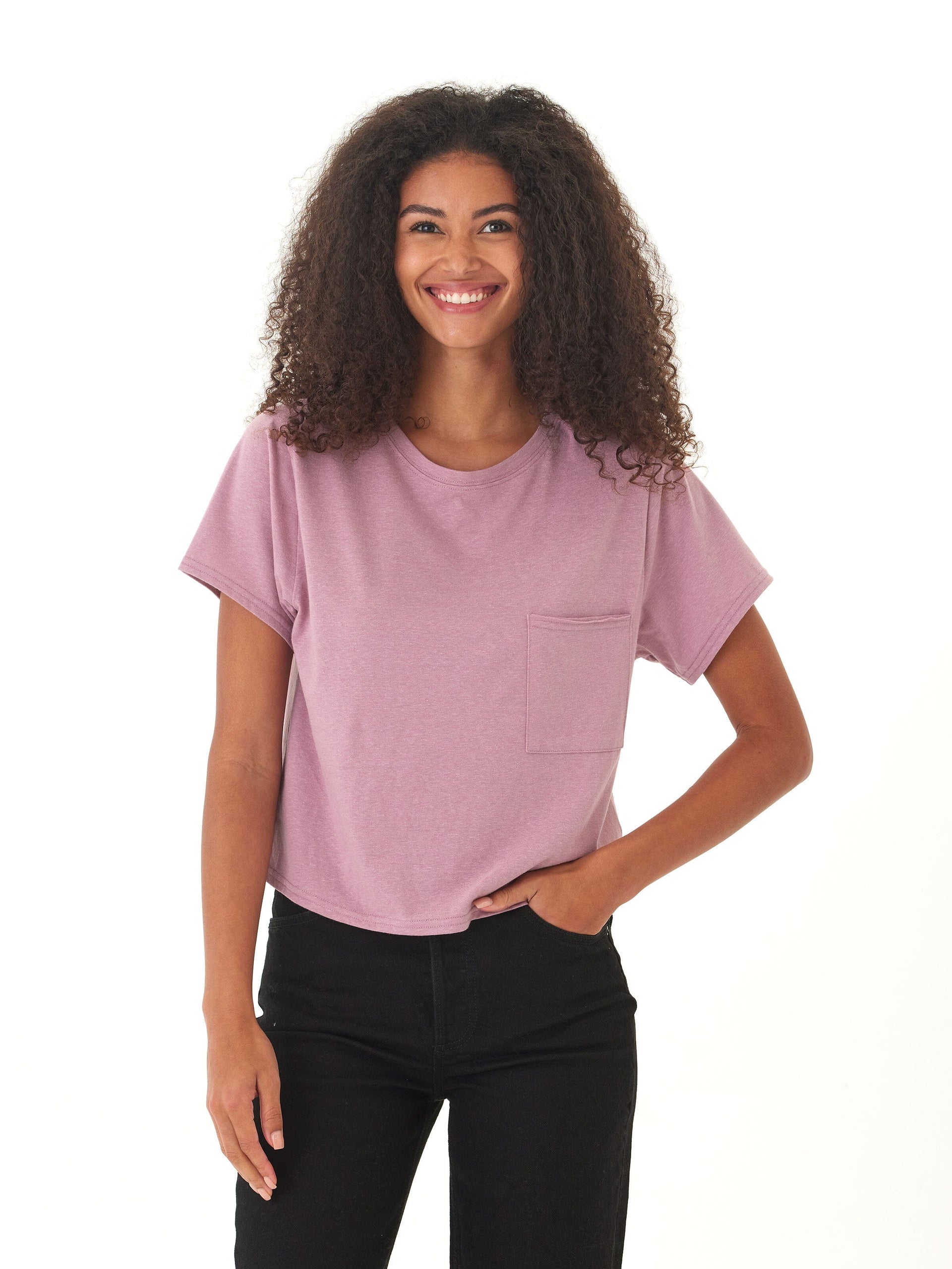 Core Triblend Jersey Pocket Tee in Dusty-Rose