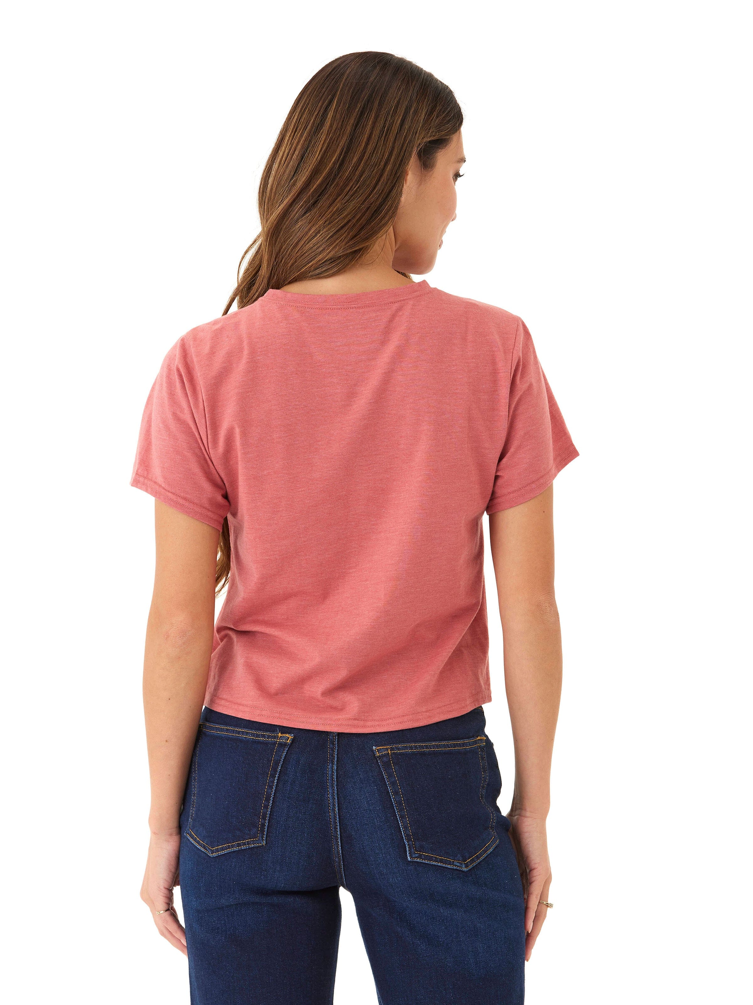 Core Triblend Jersey Pocket Tee – Women’s Dusty-Rose Crew Neck