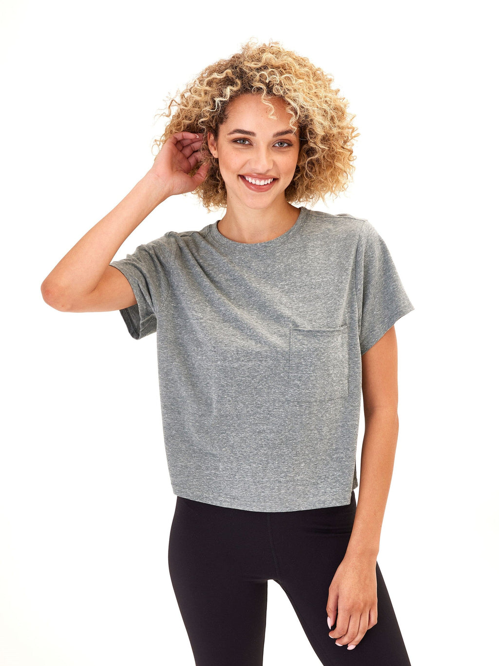 Core Triblend Jersey Pocket Tee in Heathered Medium Grey
