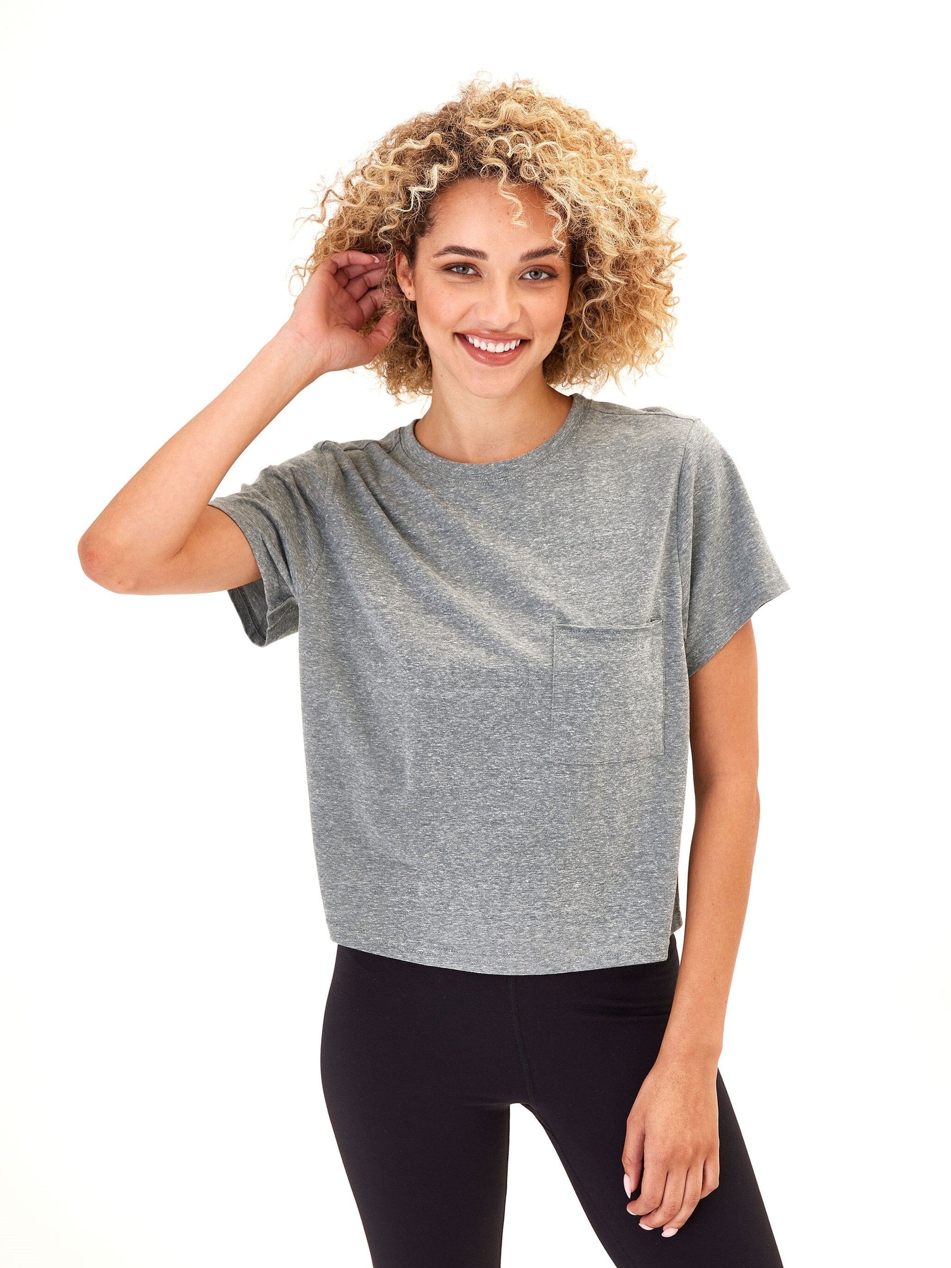 Core Triblend Jersey Pocket Tee in Heathered Medium Grey