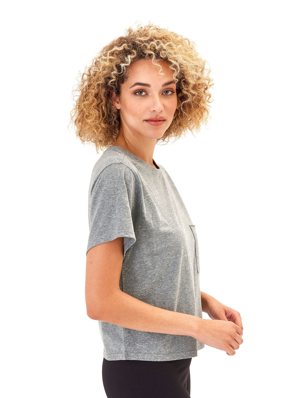 Core Triblend Jersey Pocket Tee in Heathered Medium Grey