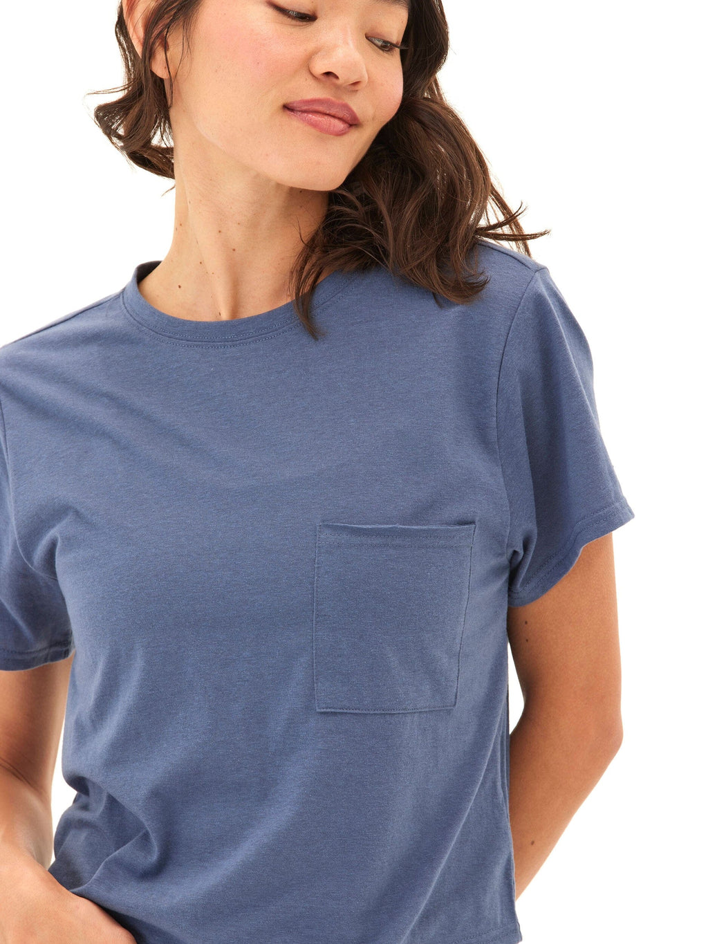 Core Triblend Jersey Pocket Tee for Women in Blue