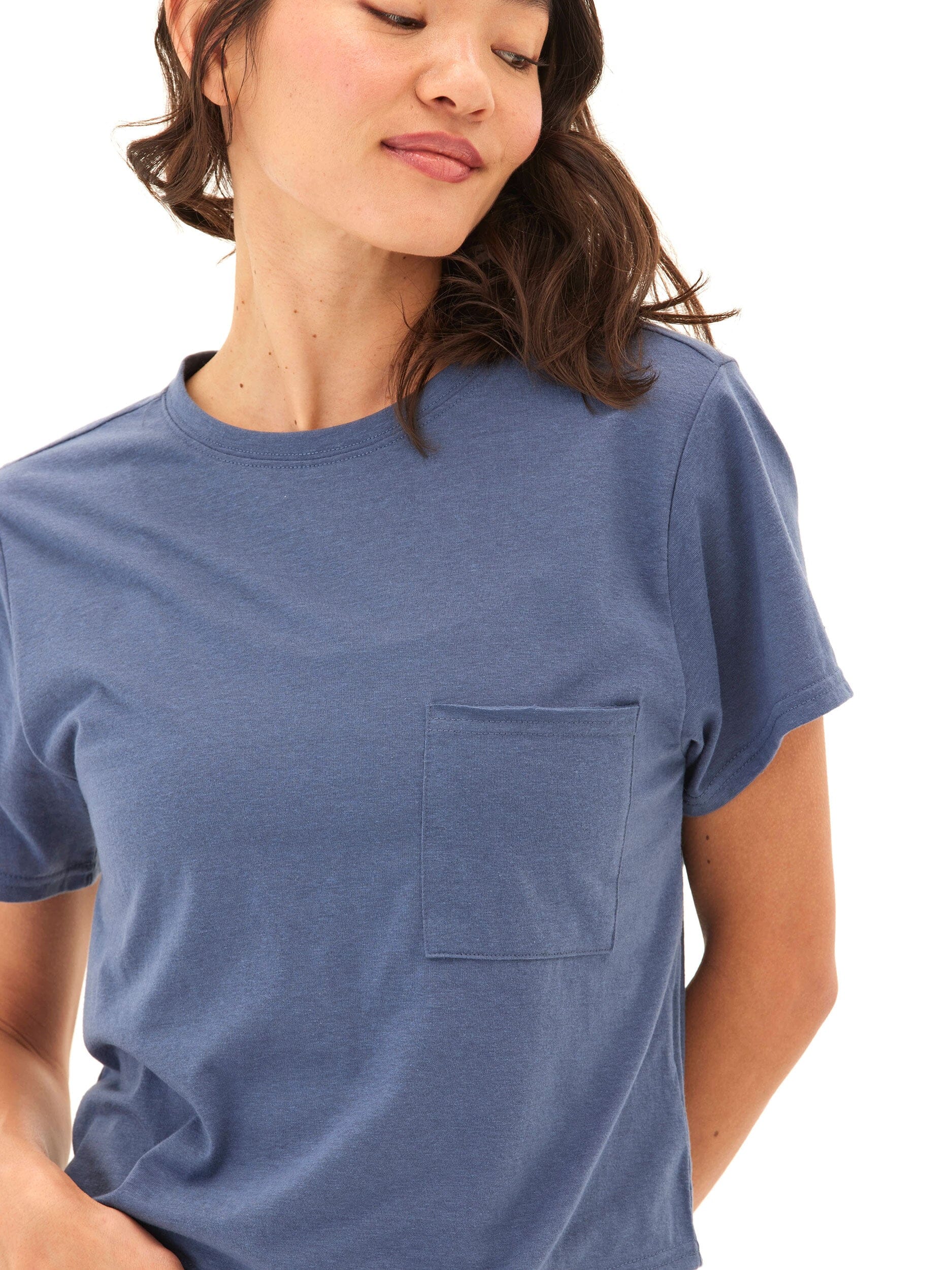 Core Triblend Jersey Pocket Tee for Women in Blue