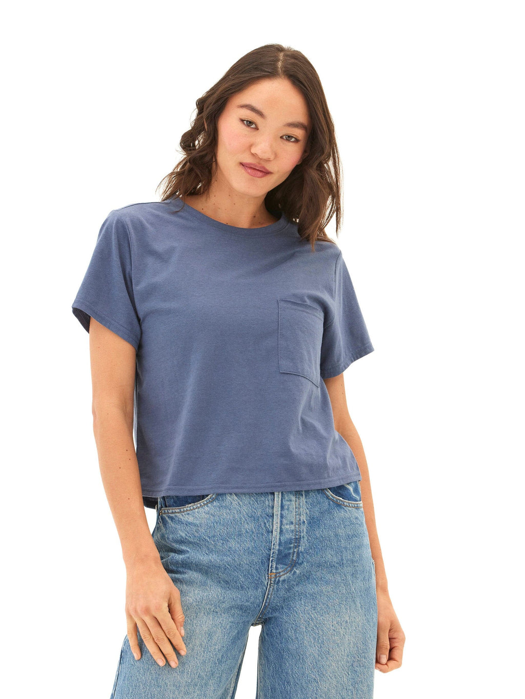 Core Triblend Jersey Pocket Tee for Women in Blue