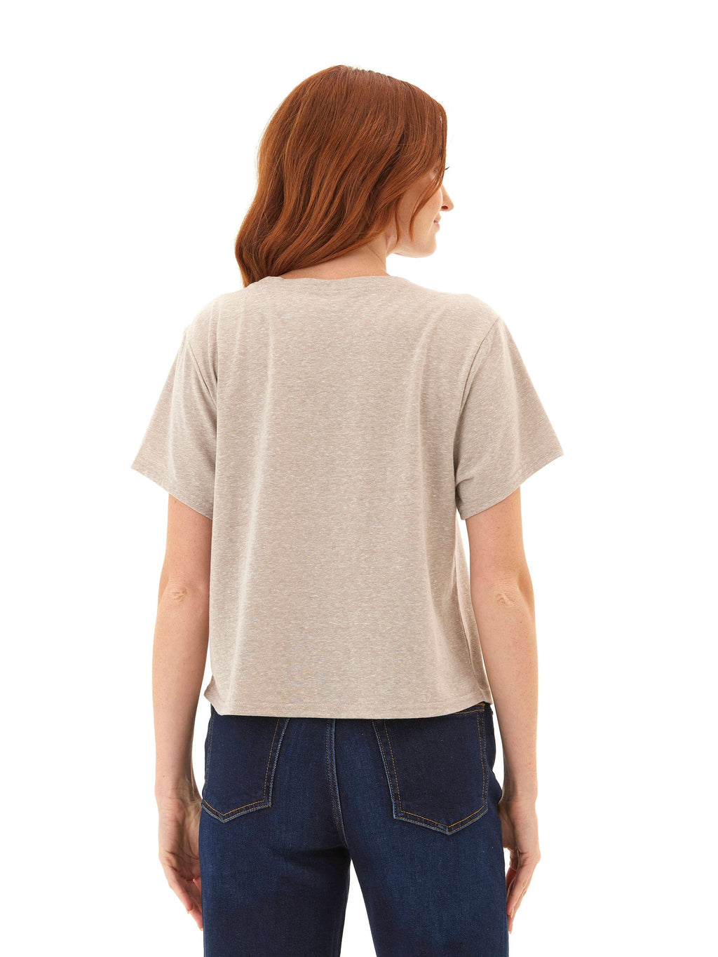 Core Triblend Jersey Pocket Tee for Women - Minimalist Beige